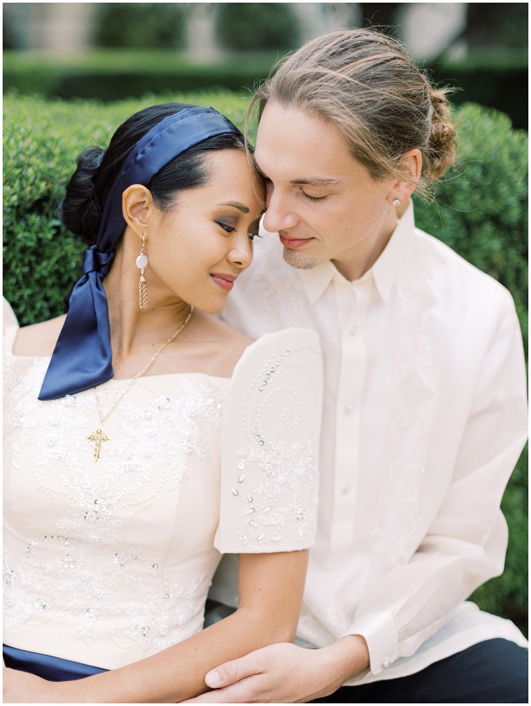 intimate Pasadena City Hall engagement portrait