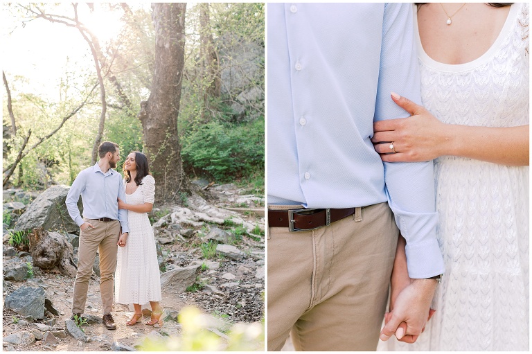 Great Falls Park Virginia Engagement Photo