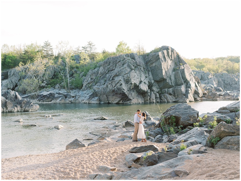 Great Falls Park Virginia Engagement Photo