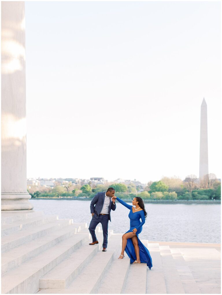 Jefferson Memorial Washington DC Engagement Photo