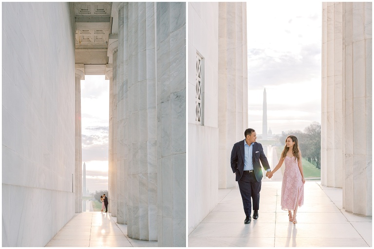 Lincoln Memorial Engagement Photo