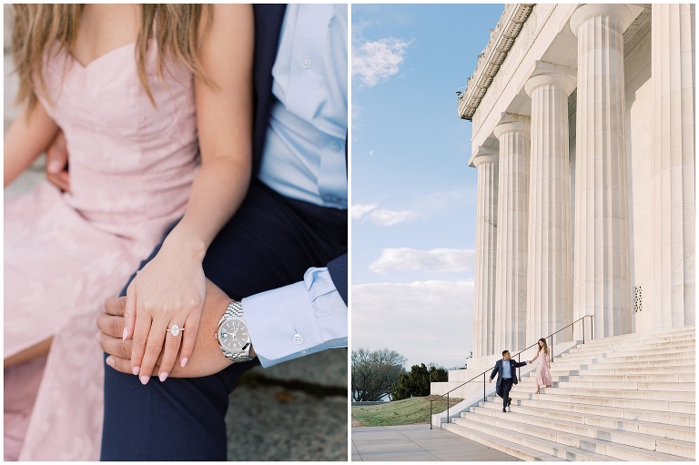 Lincoln Memorial Engagement Photo