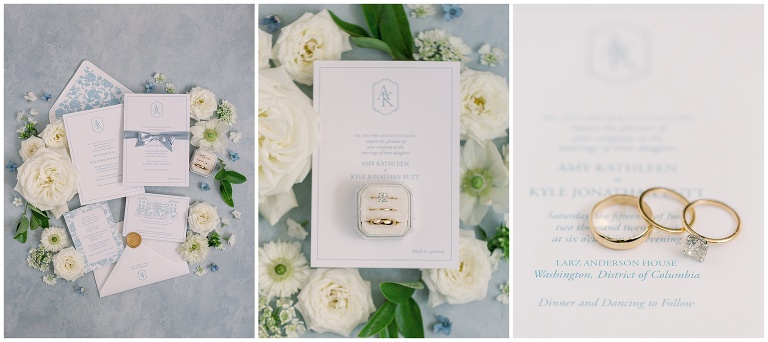 wedding invitation suite and rings