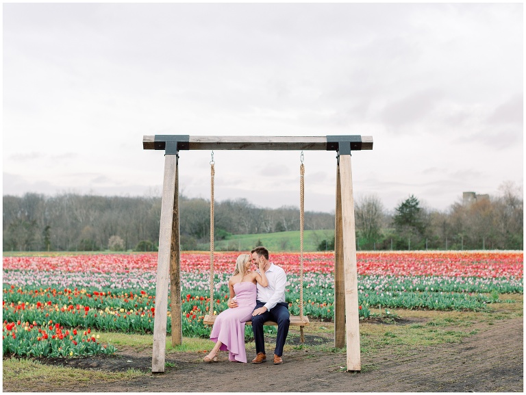 Burnside Farms tulip engagement photo