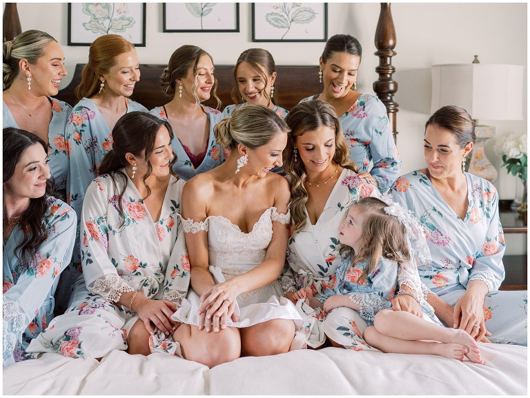 Bride and Bridesmaids in robes getting ready