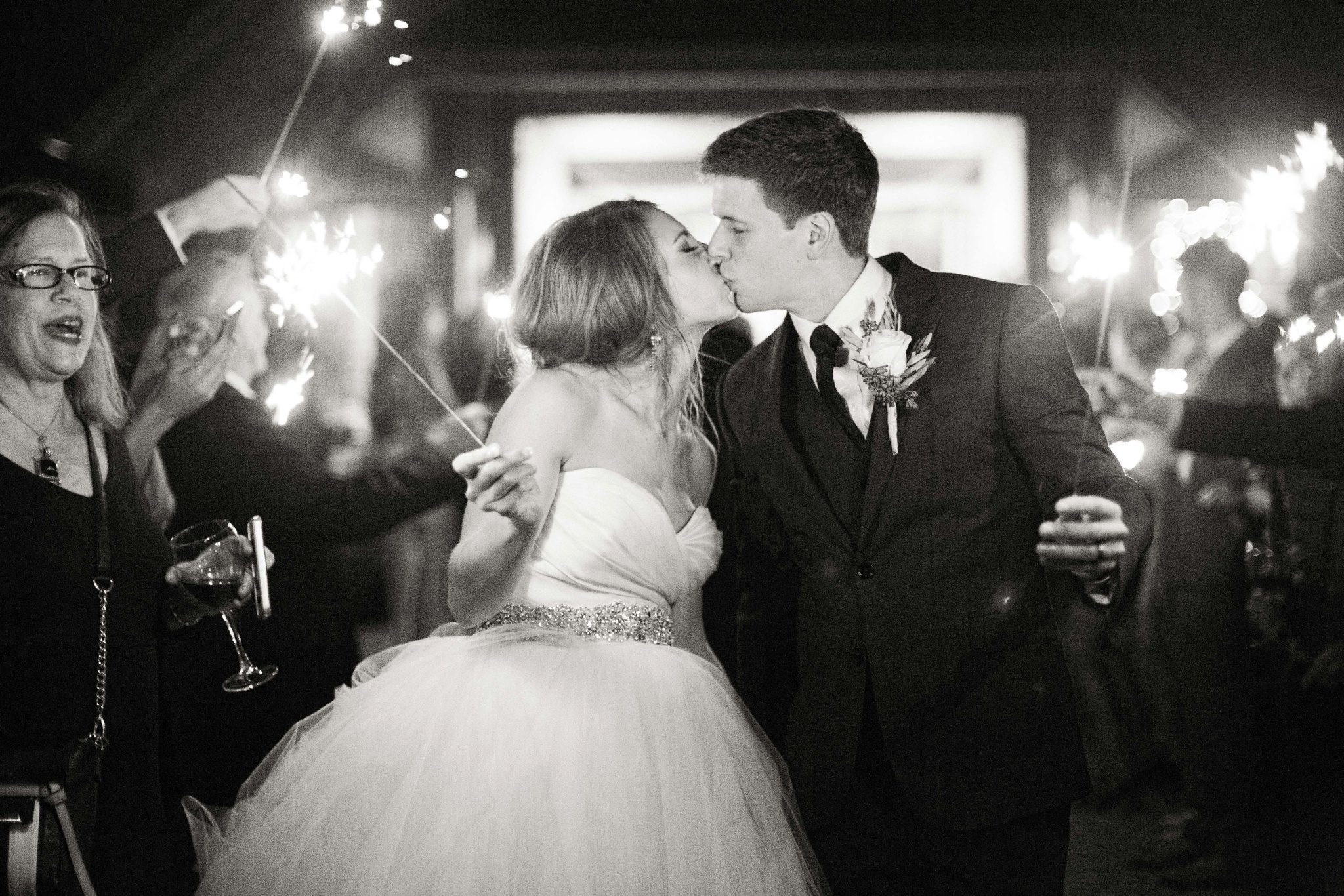 Sparkler Wedding Exit by Molly Lichten Photography