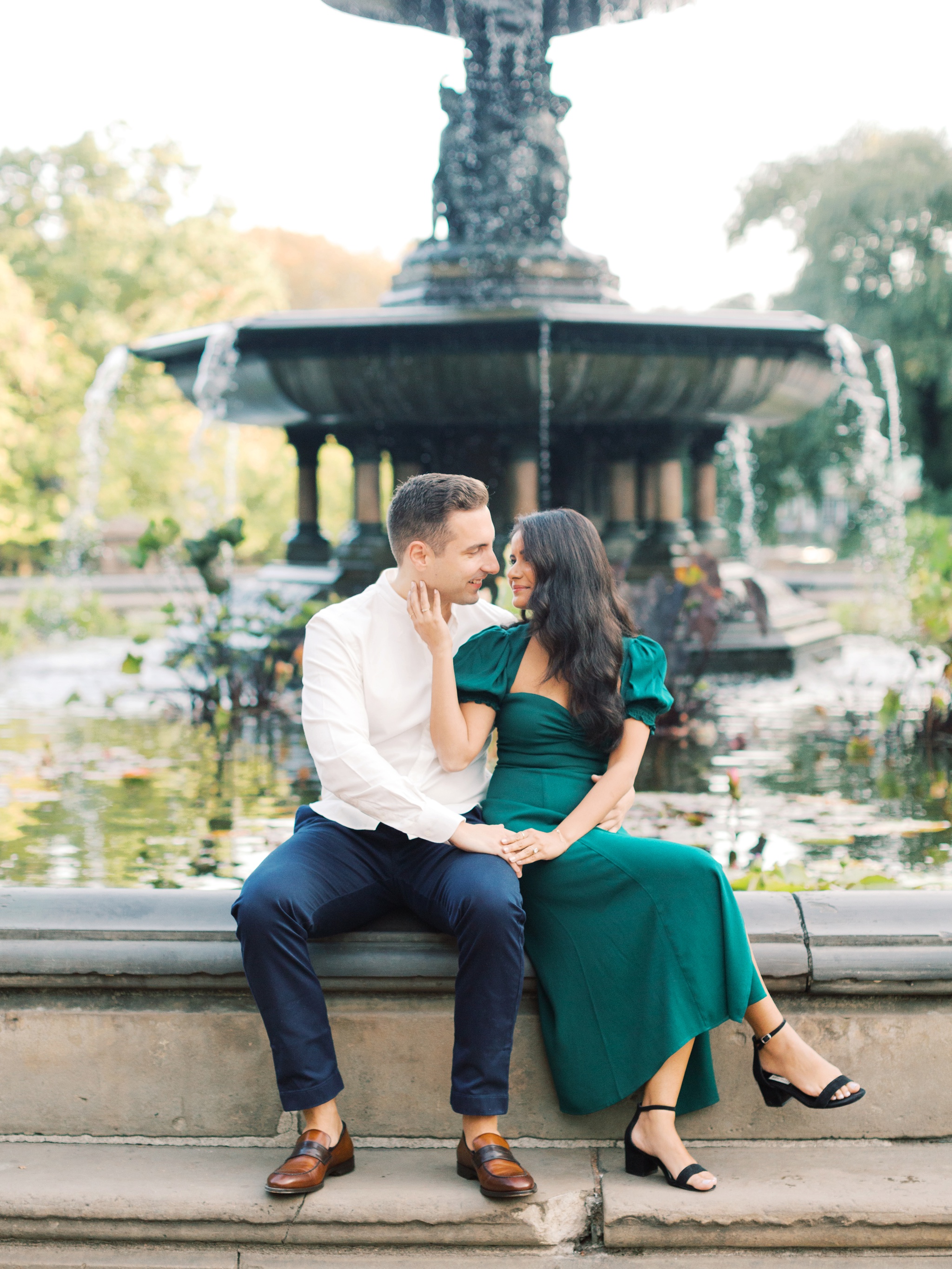Bethesda Fountain Engagement Photo