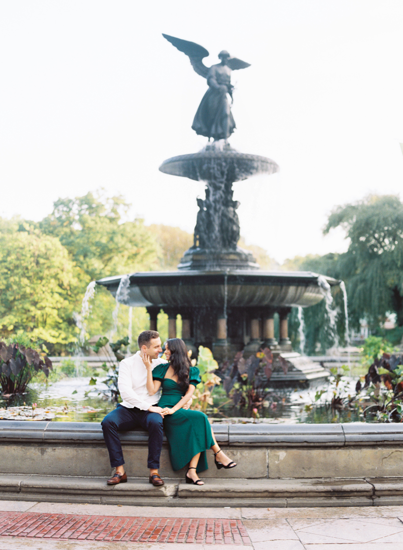 Central Park Bethesda Fountain Engagement Photo