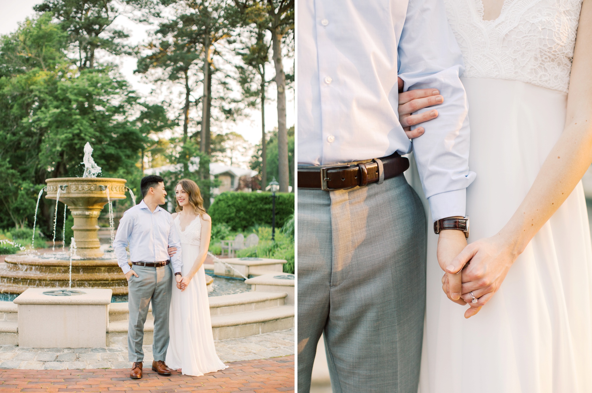 Norfolk Botanical Garden Virginia Engagement Photo