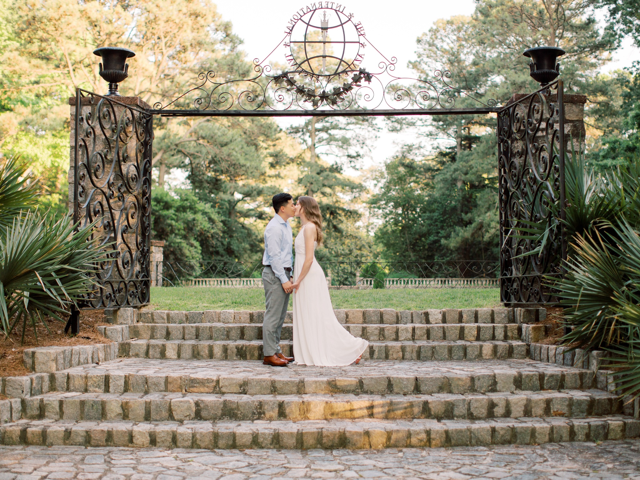 Norfolk Botanical Garden Virginia Engagement Photo