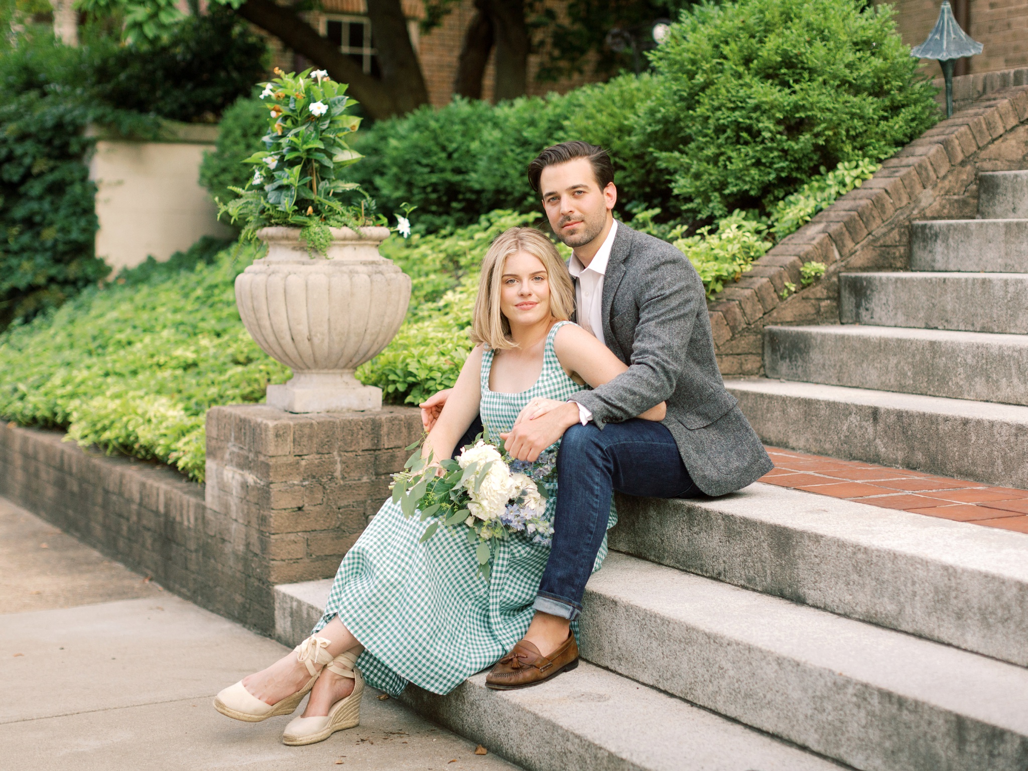 Monument Avenue Richmond Engagement Photo