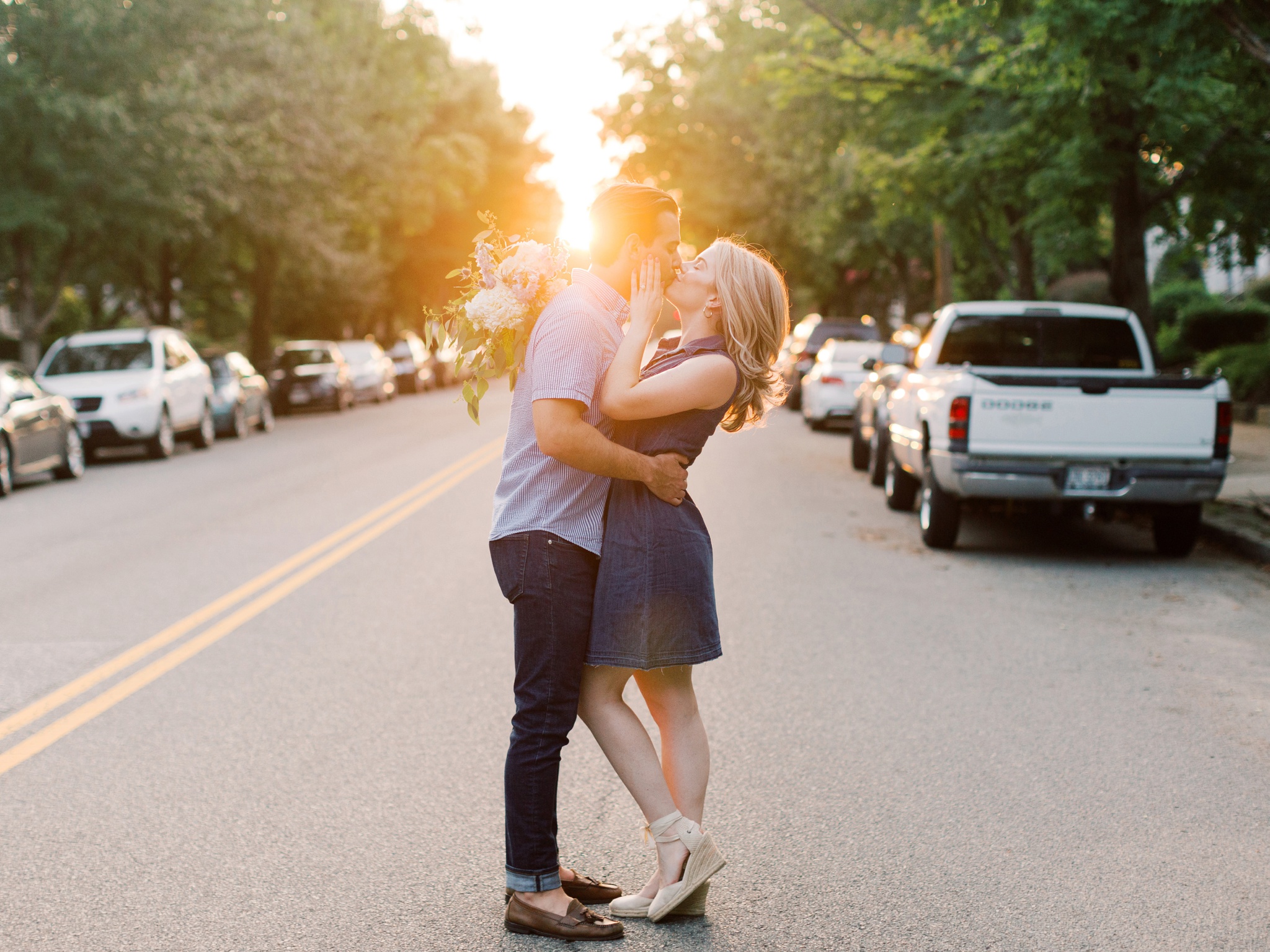 Monument Avenue Richmond Engagement Photo