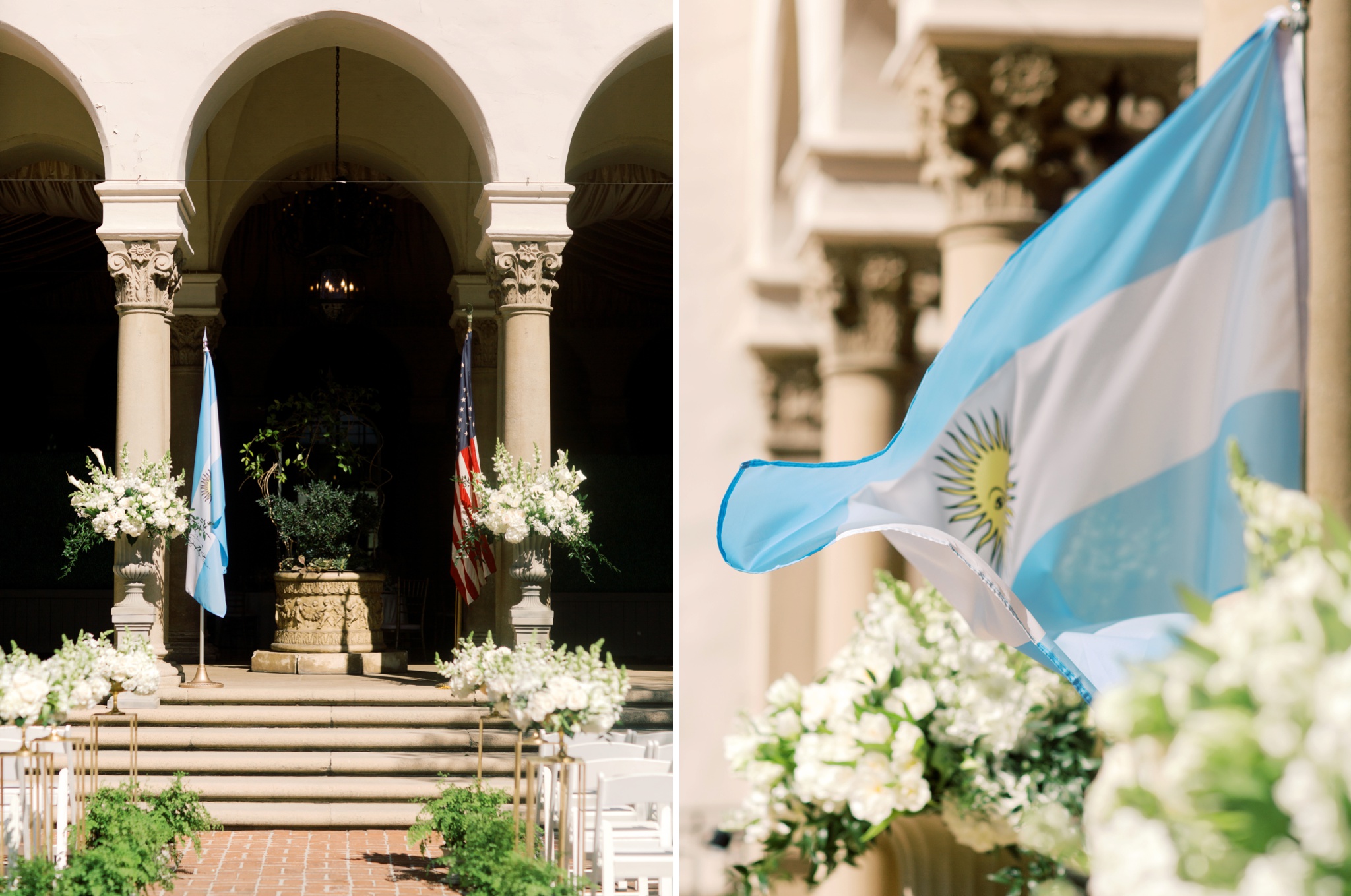 Caltech Athenaeum Pasadena Wedding Ceremony Decor 