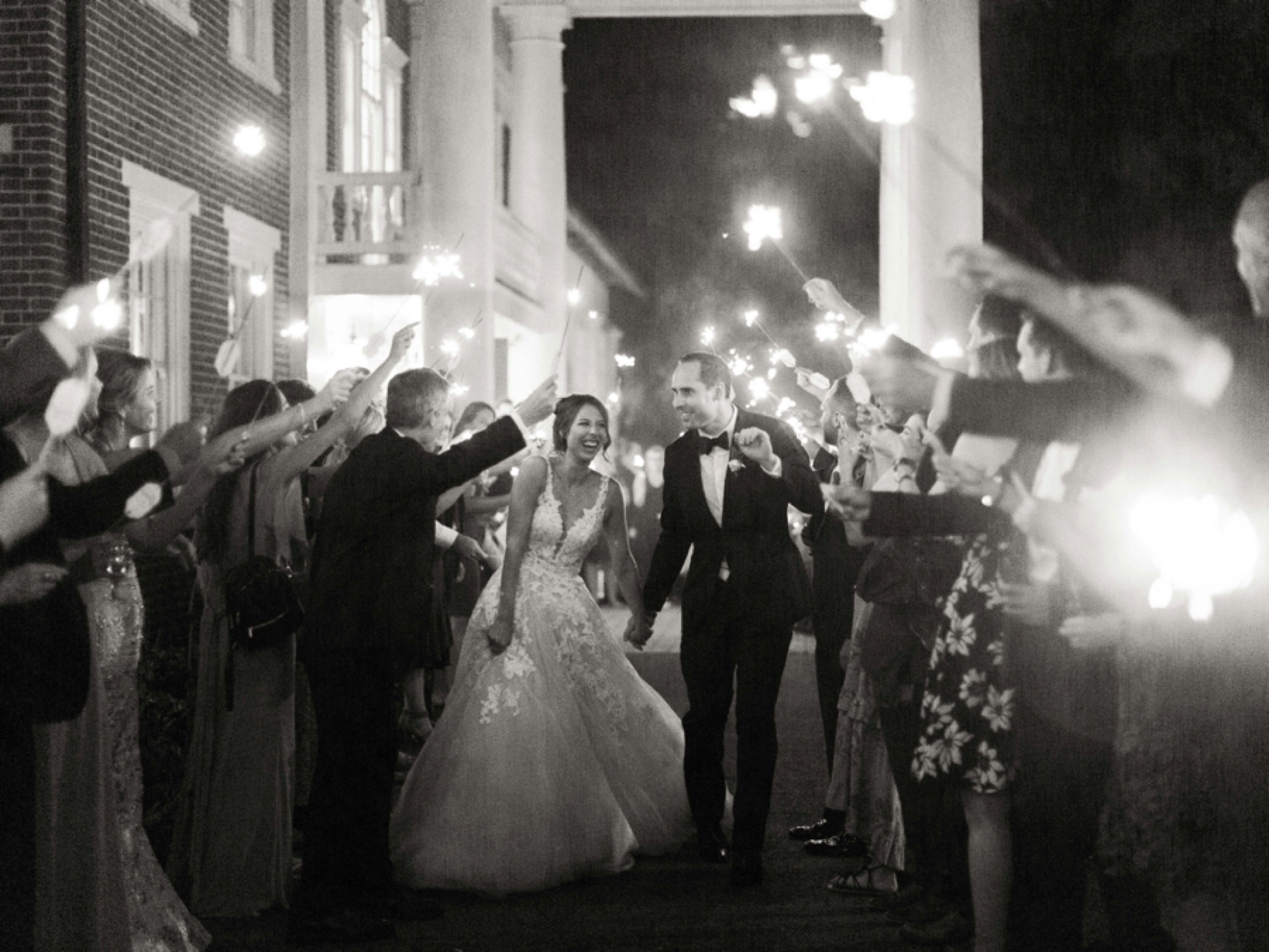 Raspberry Plain Manor Wedding Sparkler Exit