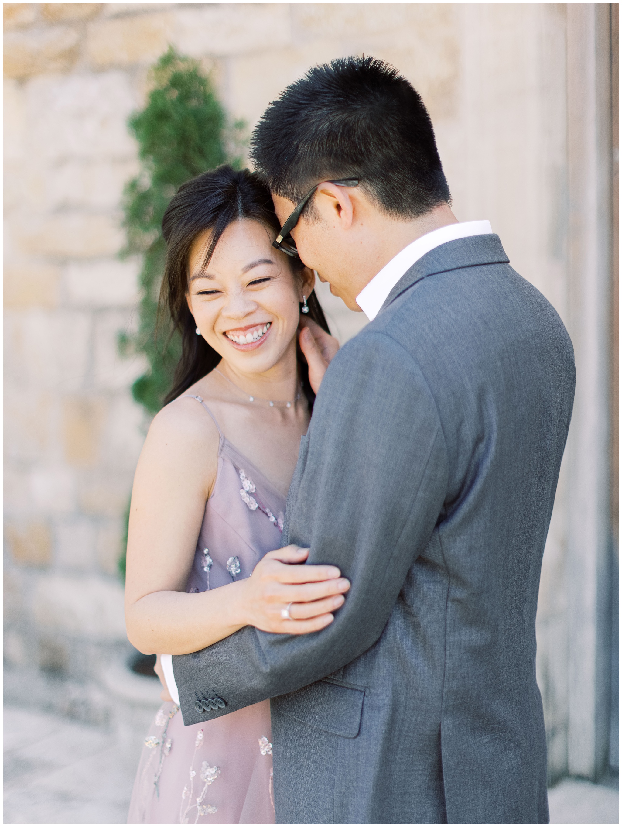 laughing engagement portrait
