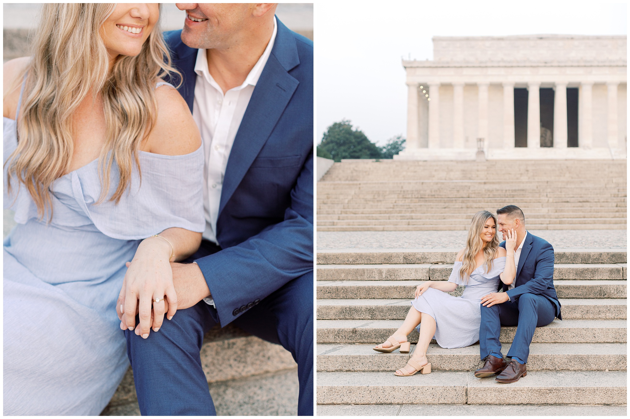 Lincoln Memorial Washington DC engagement photo