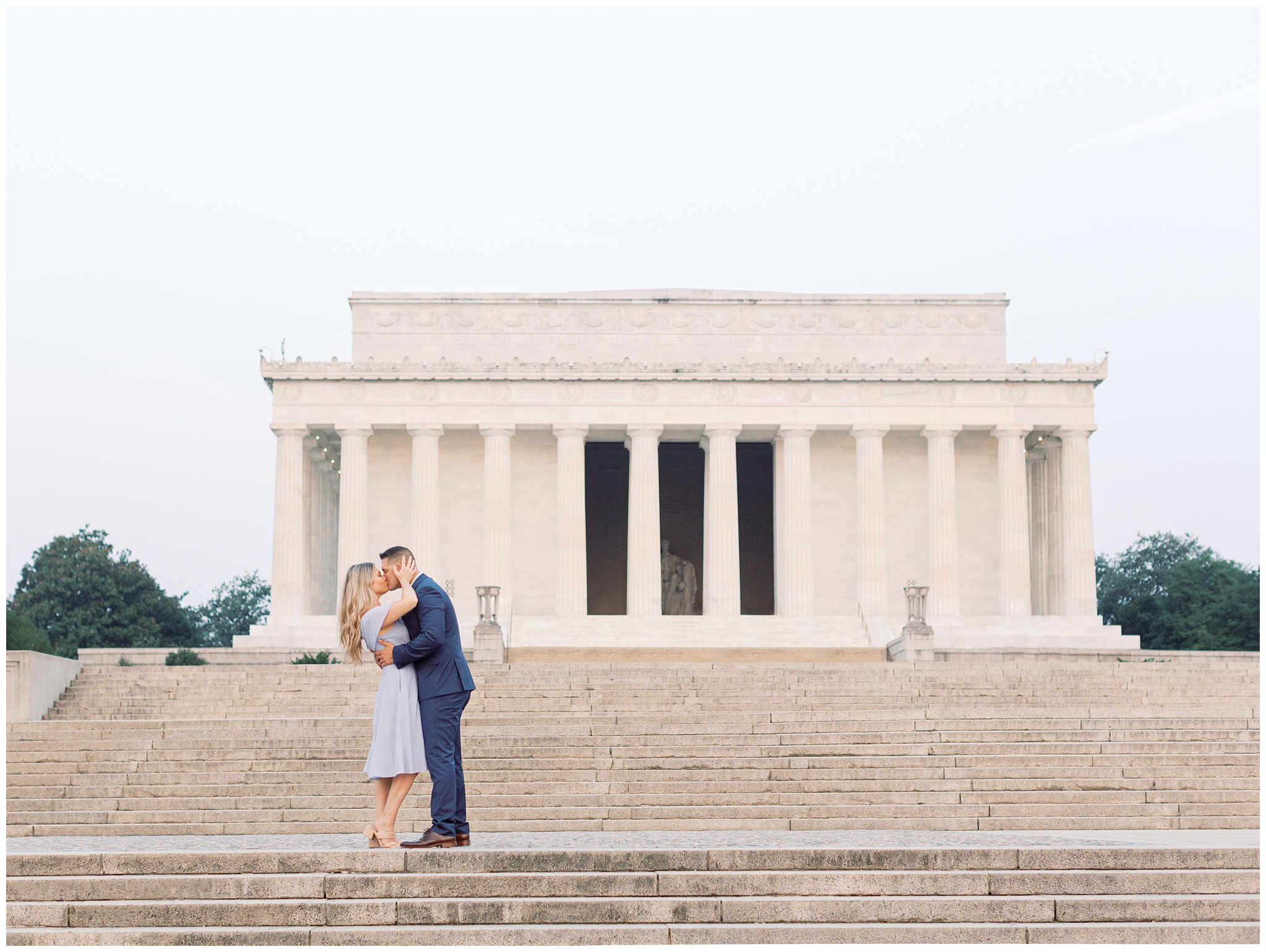 Lincoln Memorial Washington DC engagement photo