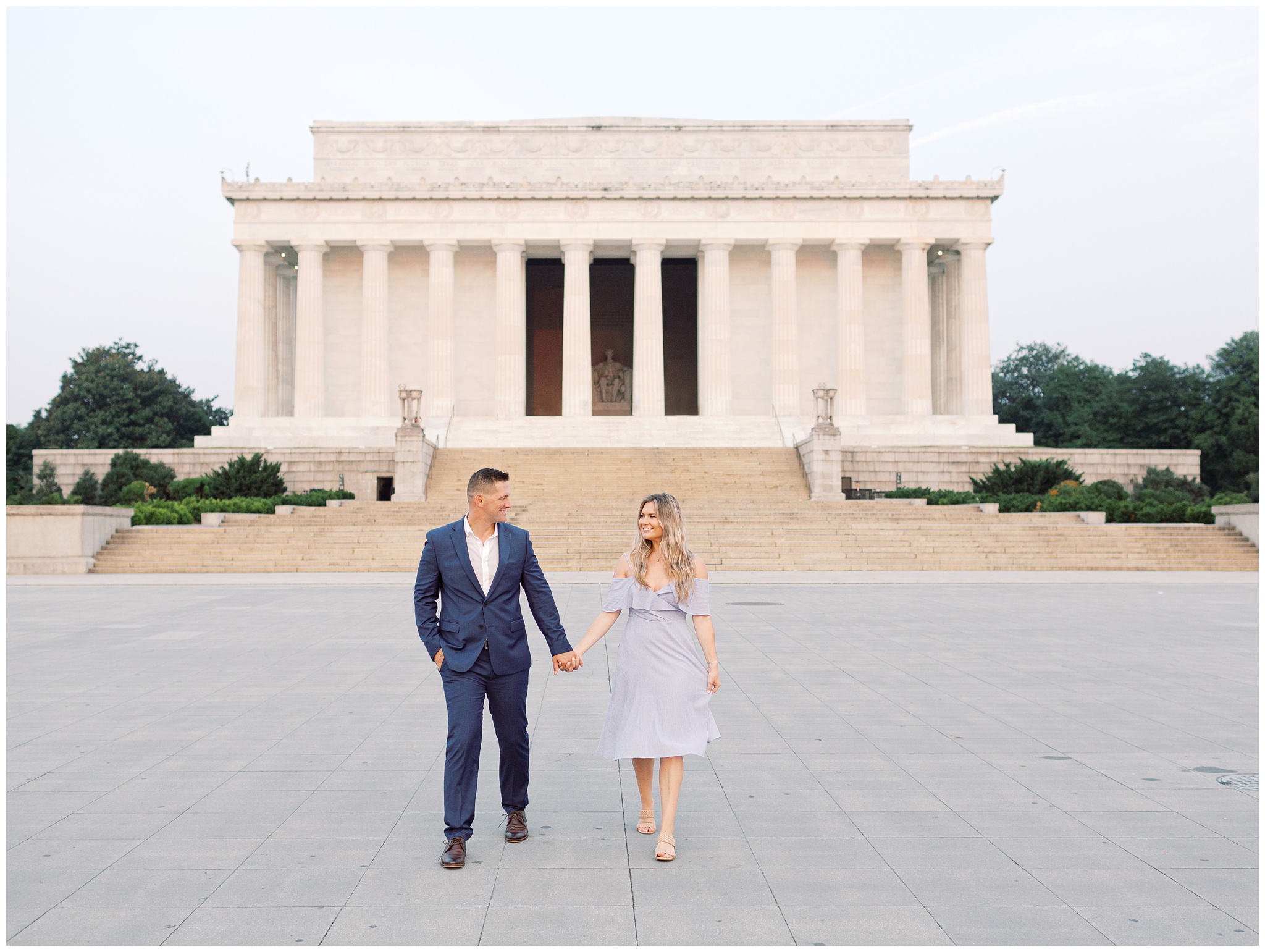 Lincoln Memorial Washington DC engagement photo