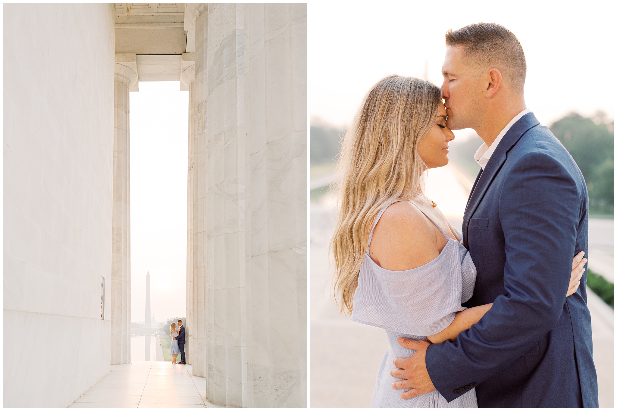 Lincoln Memorial Washington DC engagement photo