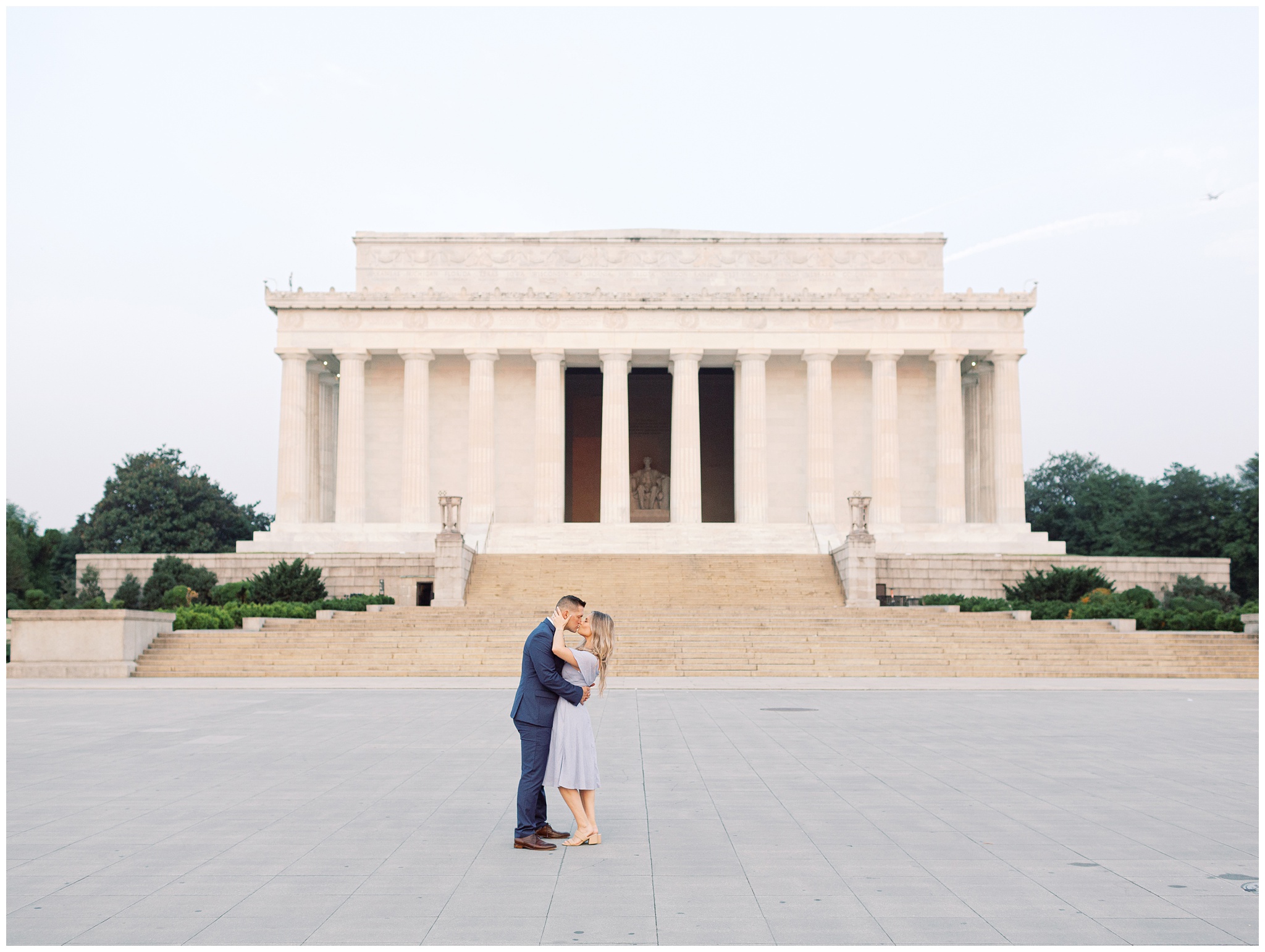 Lincoln Memorial Washington DC engagement photo