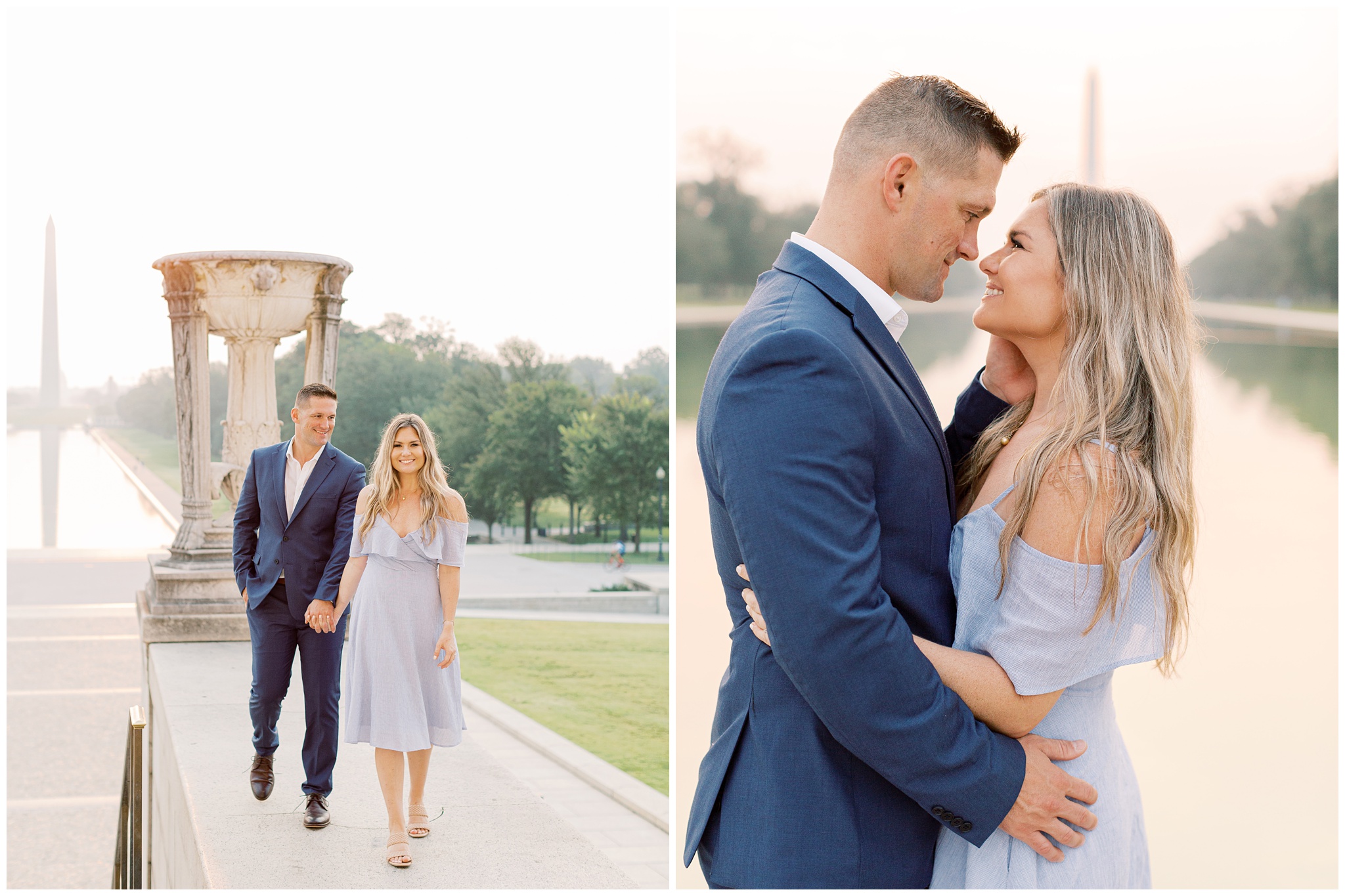 Lincoln Memorial Washington DC engagement photo