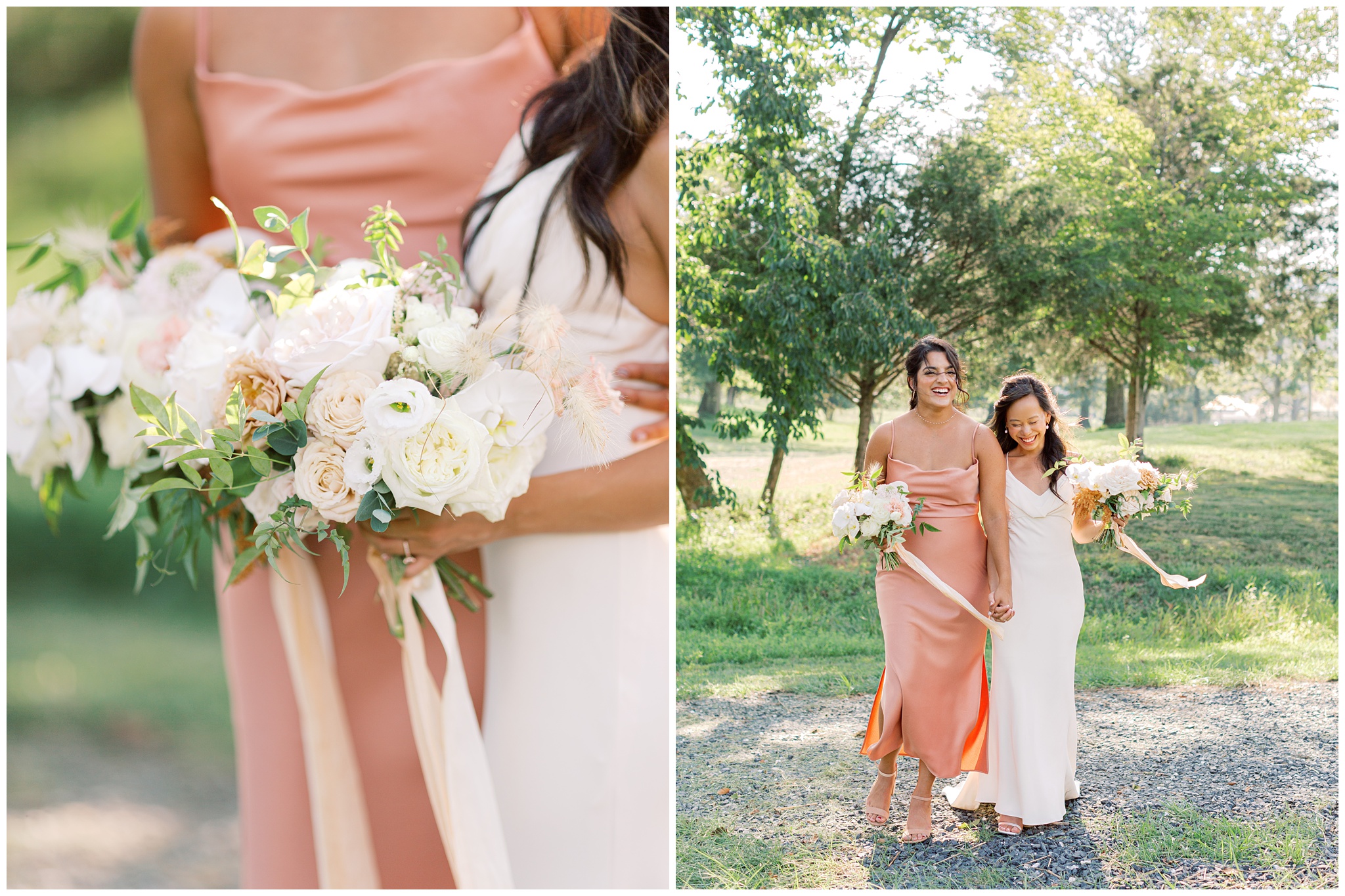 Veritas Vineyards & Winery wedding photo of bride and bridesmaid