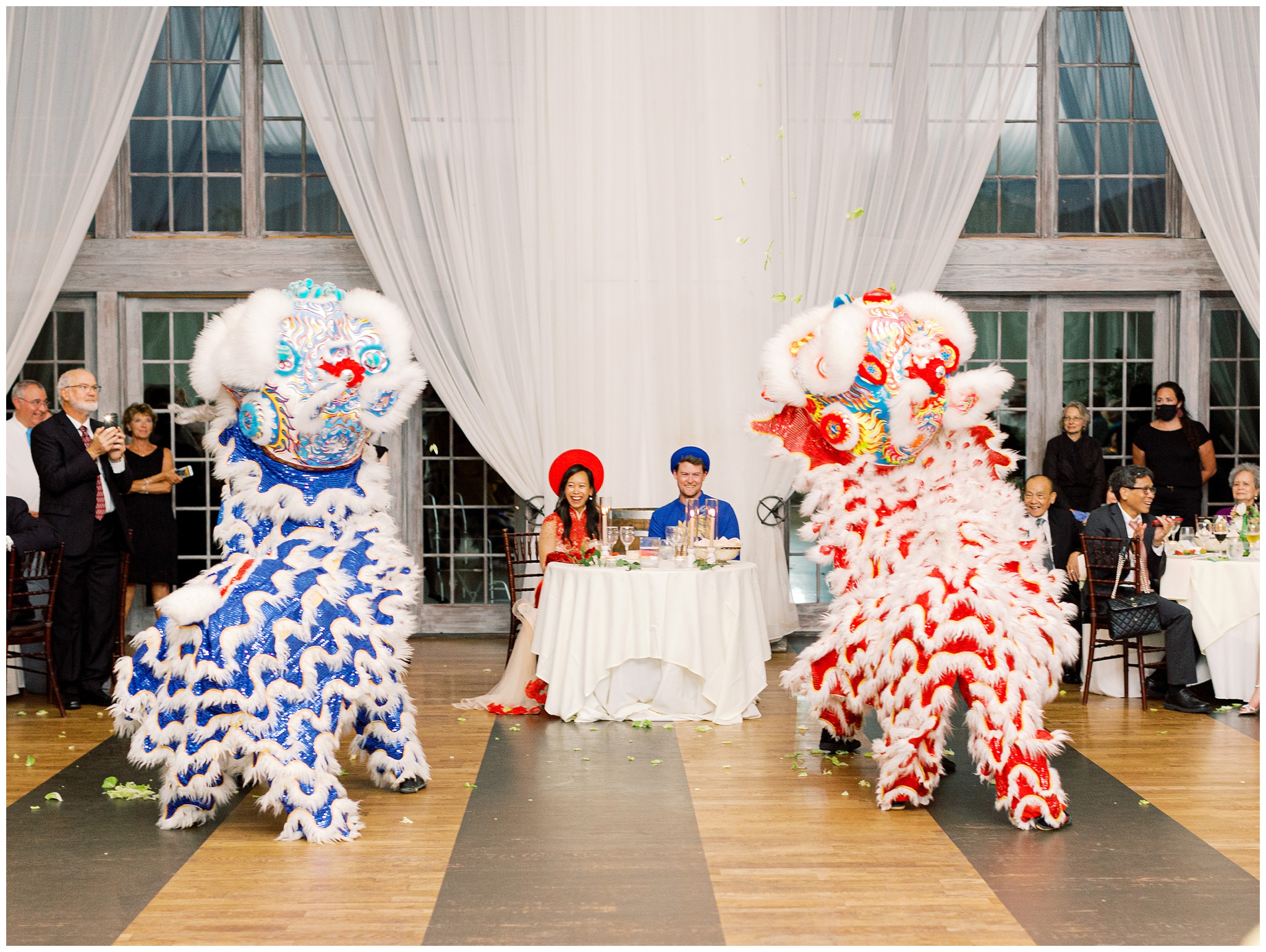 Veritas Vineyards & Winery lion dance wedding photo
