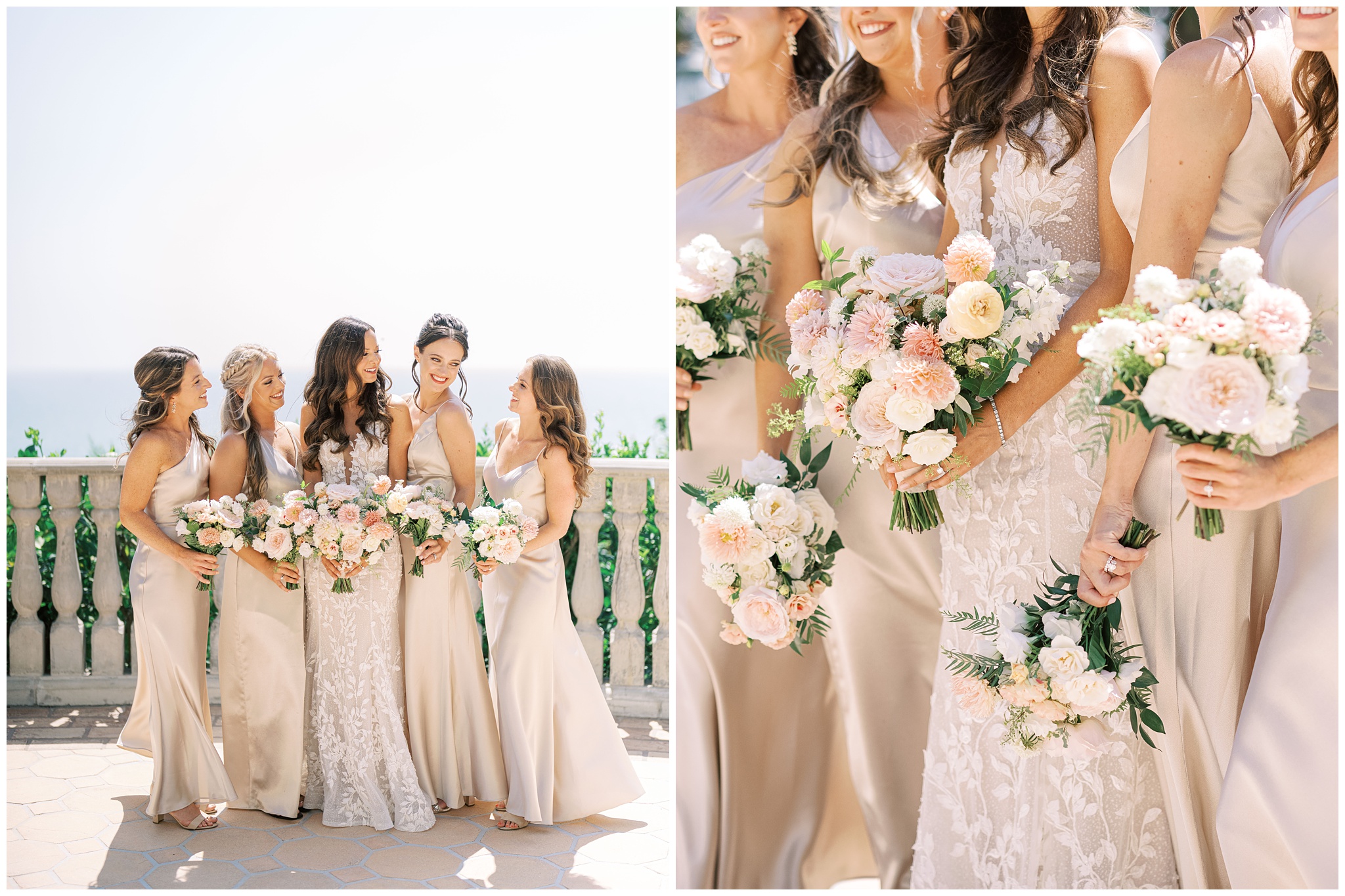 Bel Air Bay Club wedding bride and bridesmaids photos