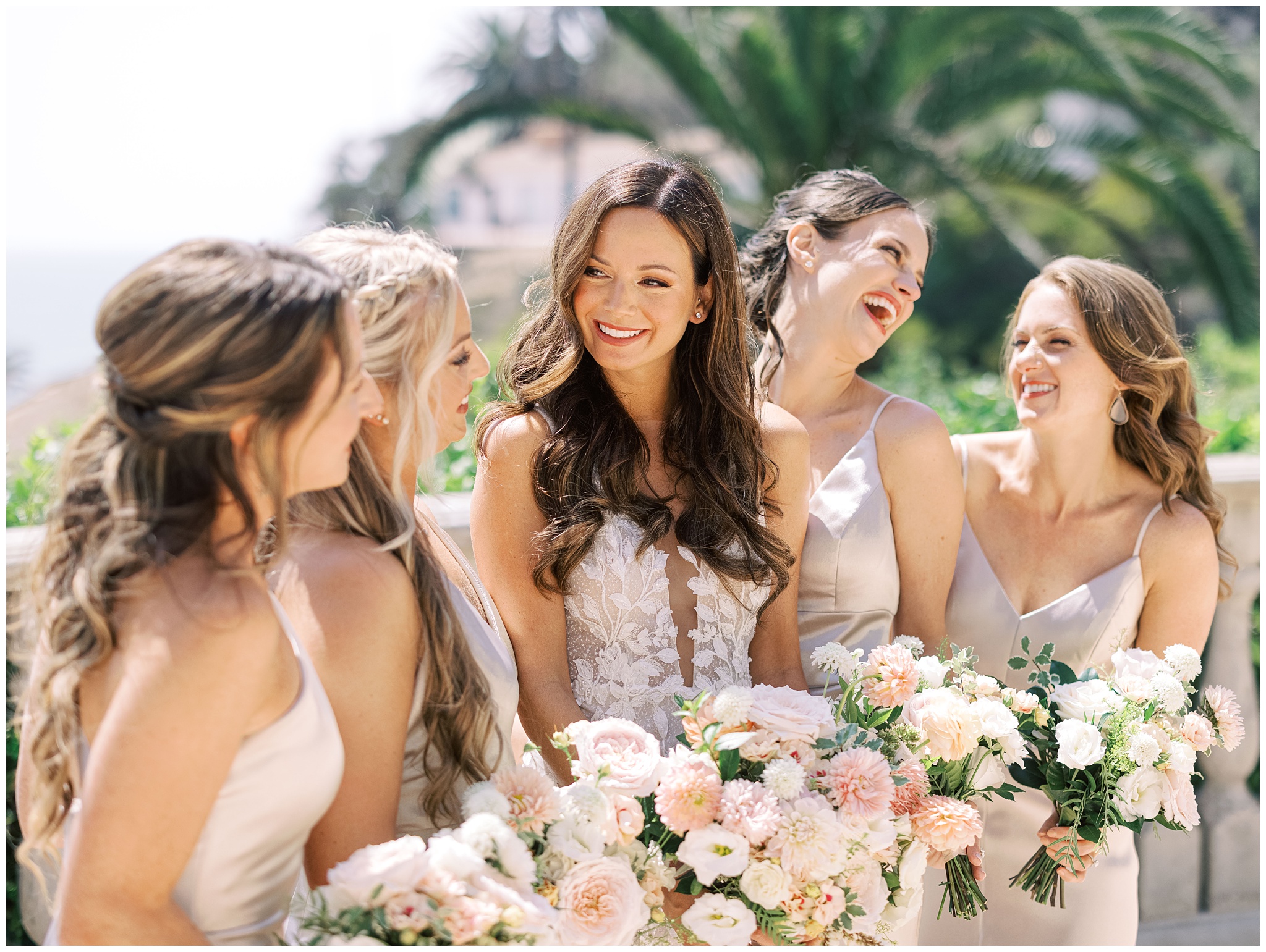 Bel Air Bay Club wedding bride and bridesmaids photos