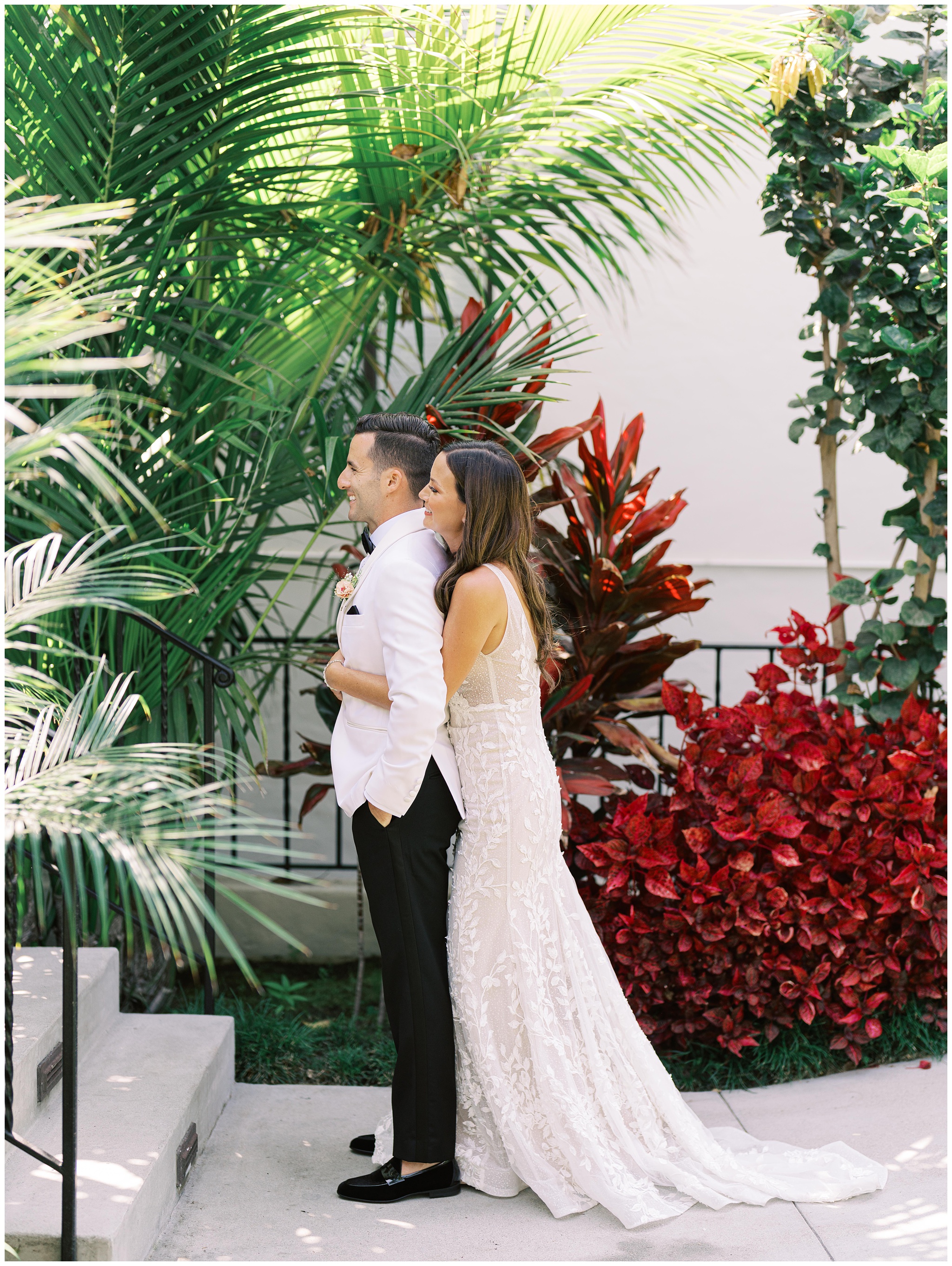 Bel Air Bay Club wedding Bride and Groom first look