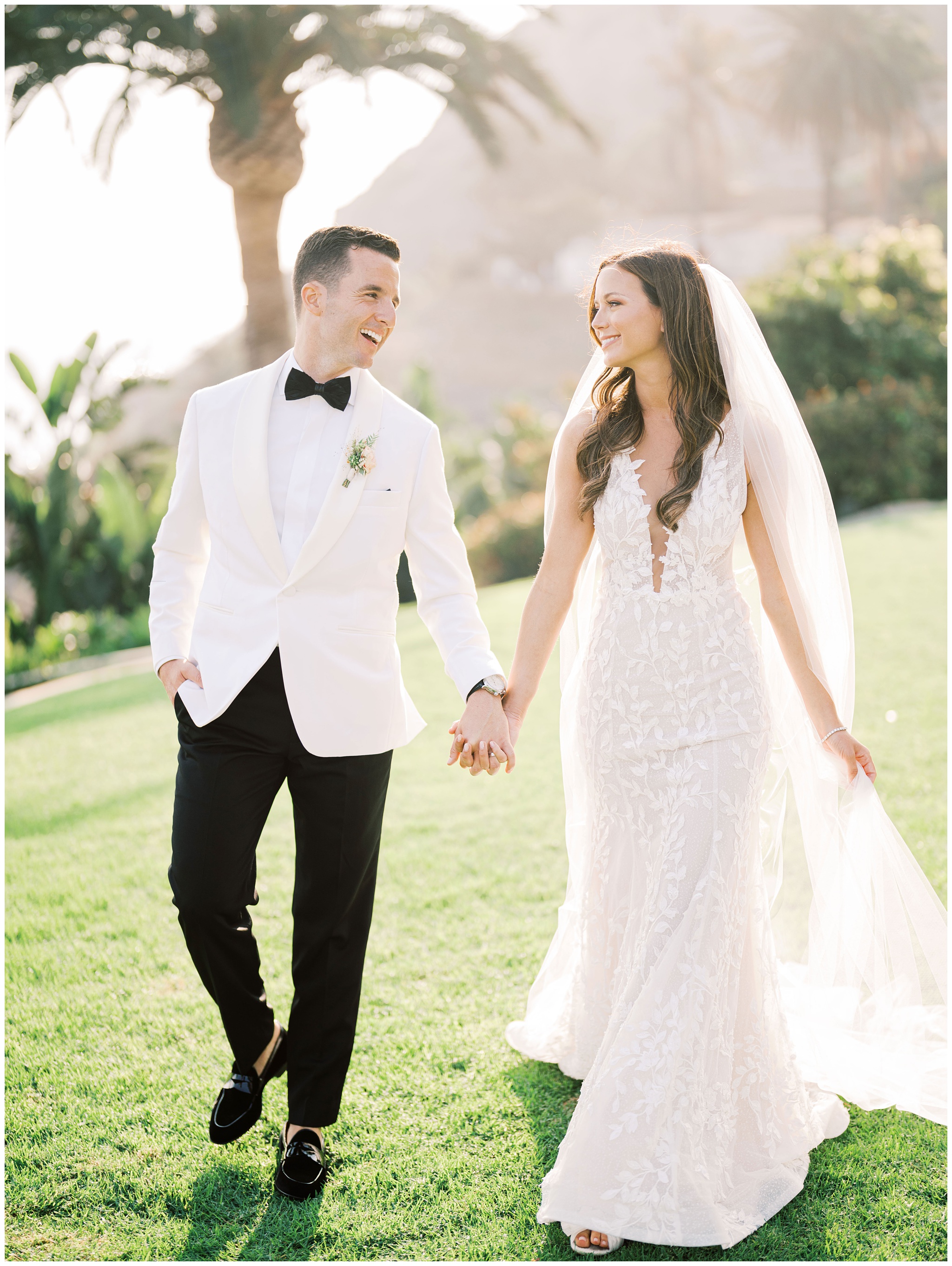 Bel Air Bay Club wedding Bride and Groom portrait