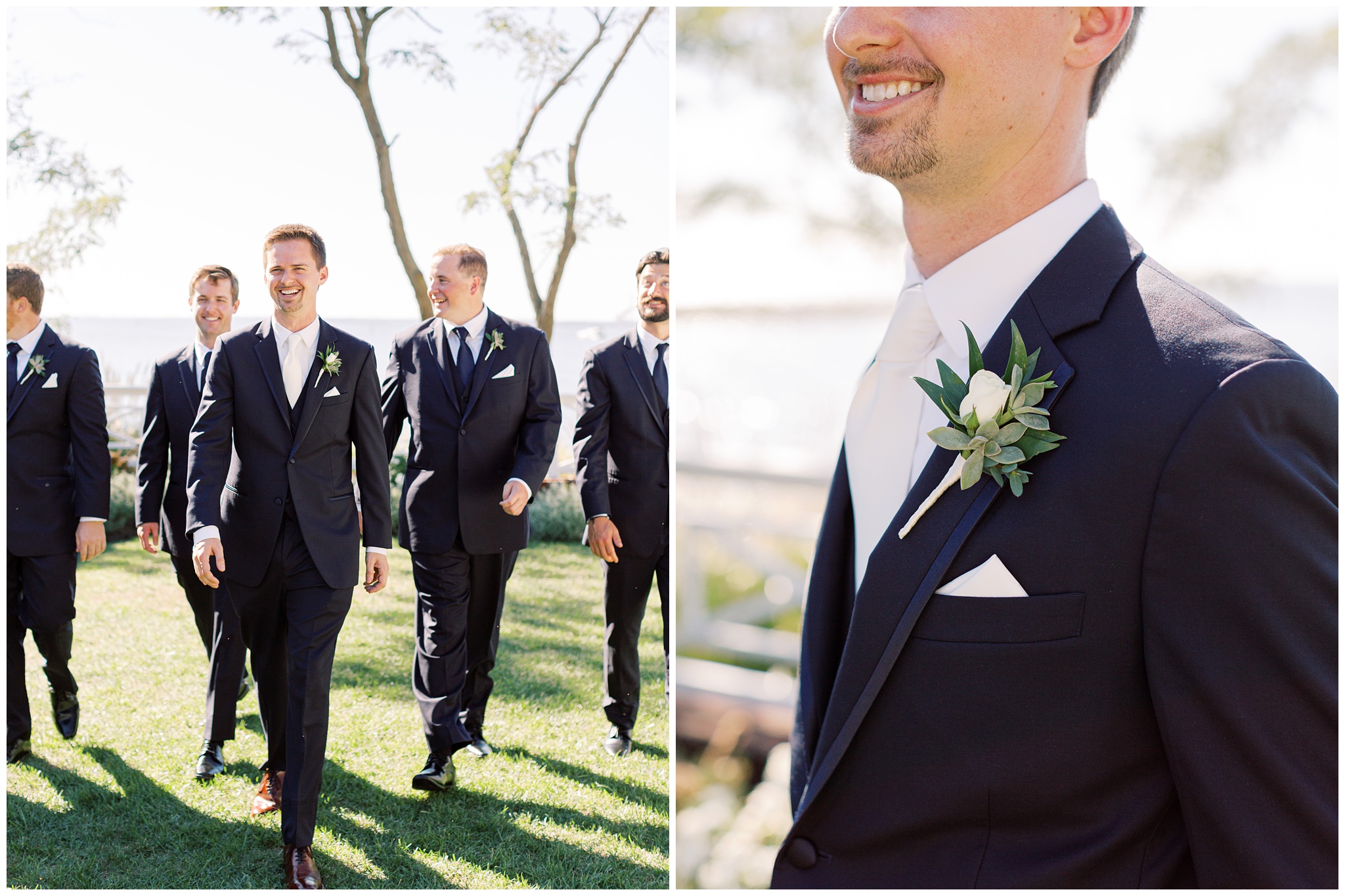 Chesapeake Bay Beach Club wedding Groom and Groomsmen
