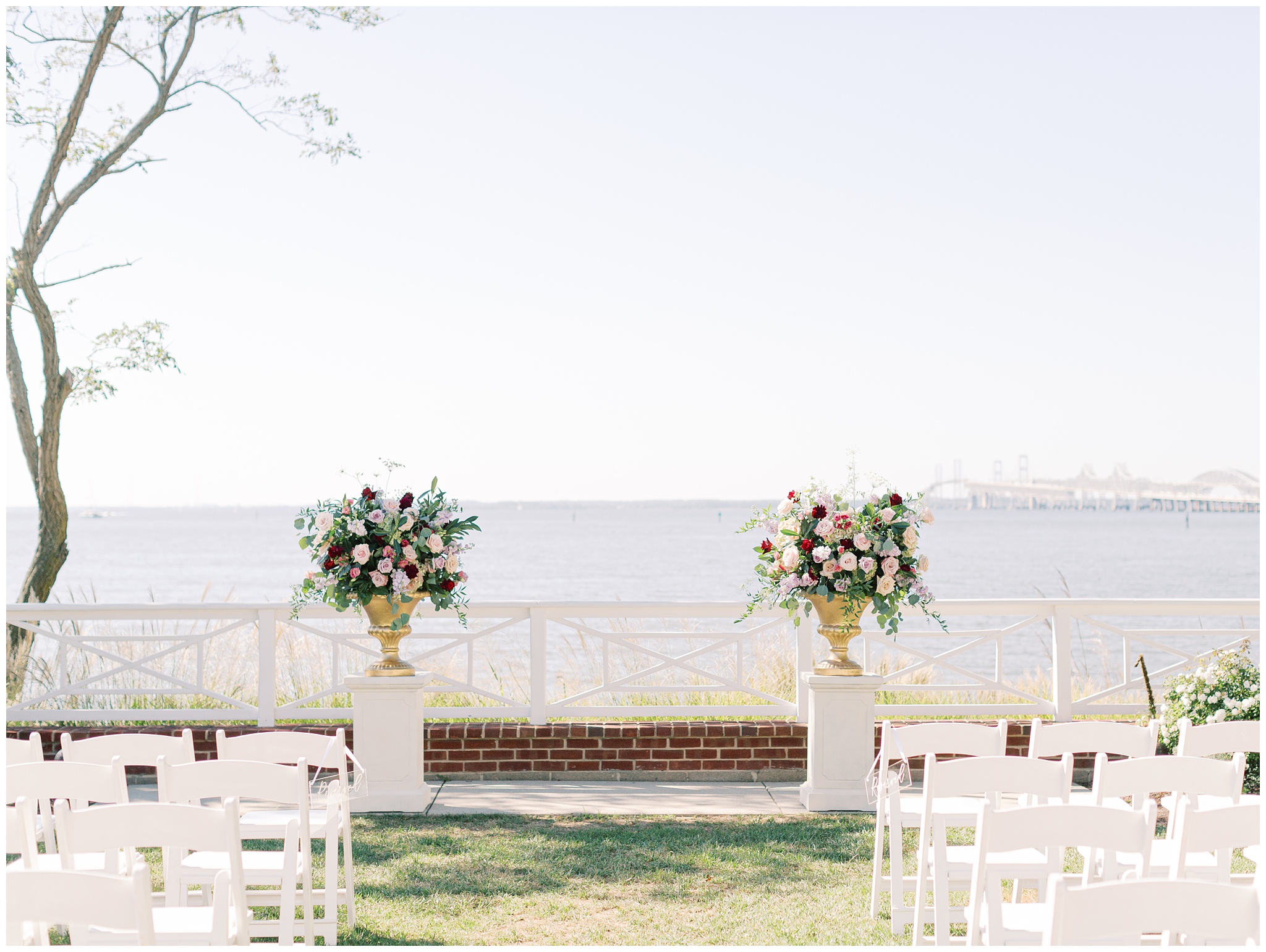 Chesapeake Bay Beach Club wedding ceremony decor