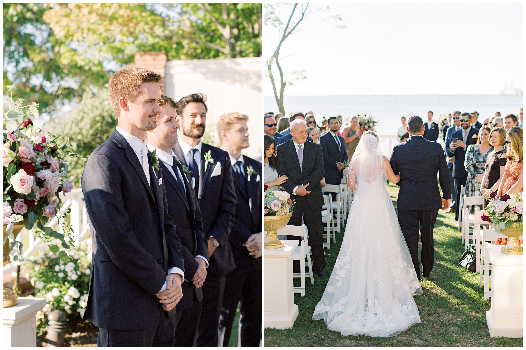 Bride walking down the aisle