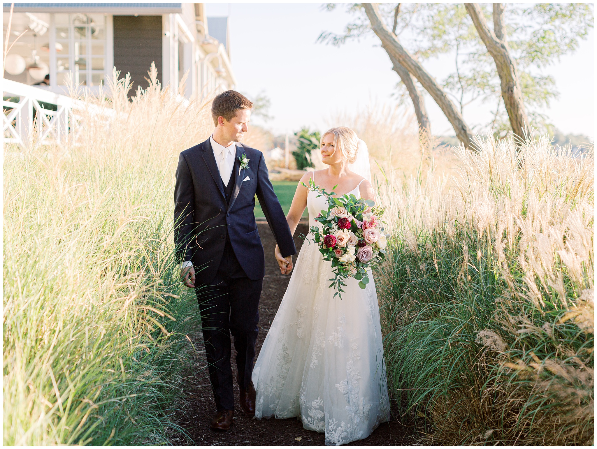Chesapeake Bay Beach Club wedding bride and groom portraits