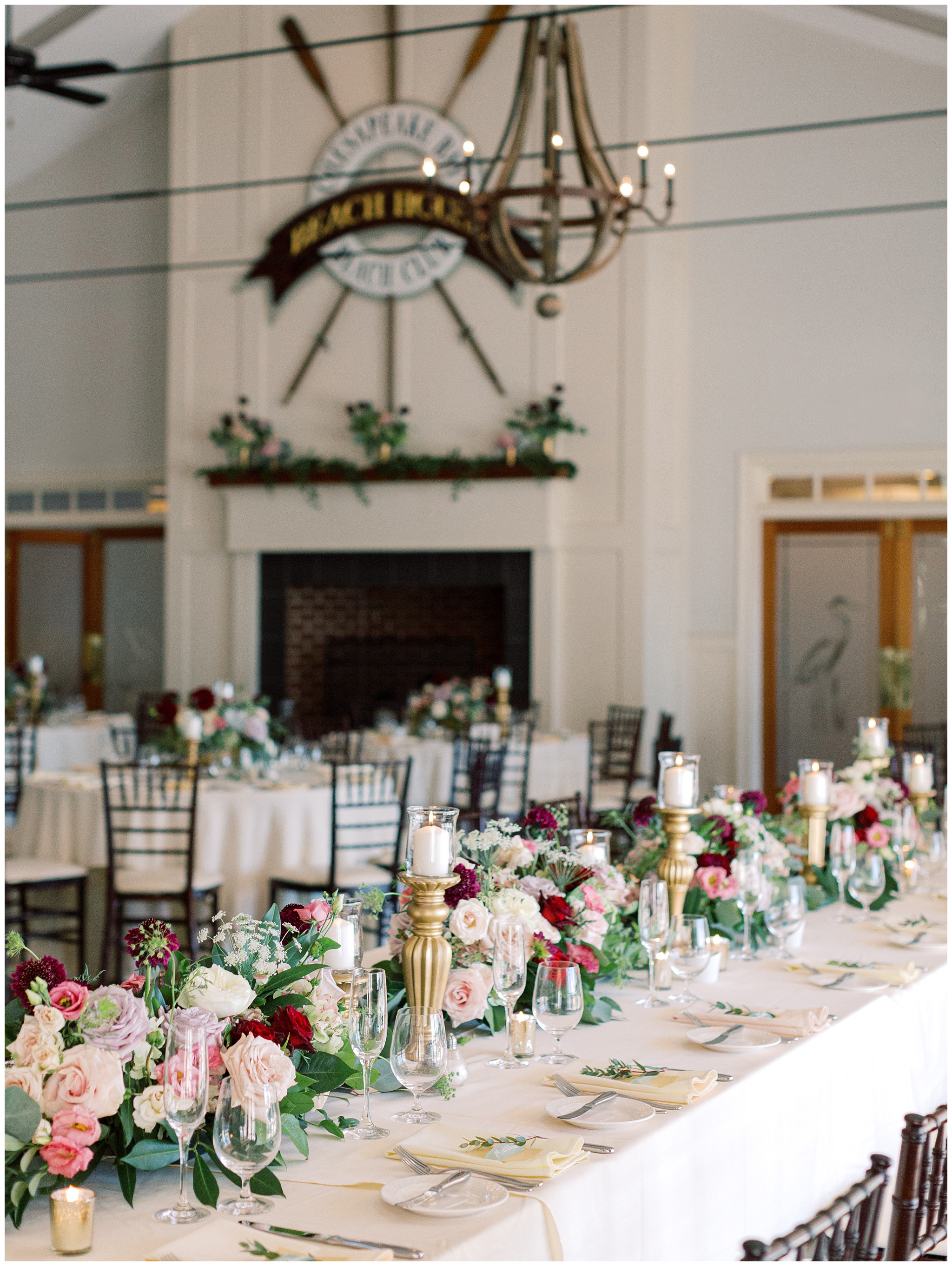 Chesapeake Bay Beach Club wedding reception decor