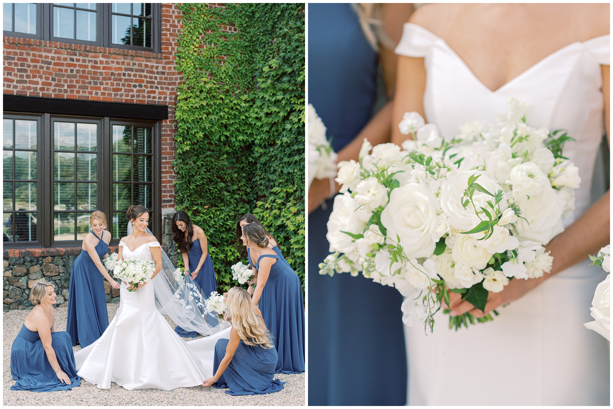 Bride and Bridesmaids at Dover Hall Estate wedding