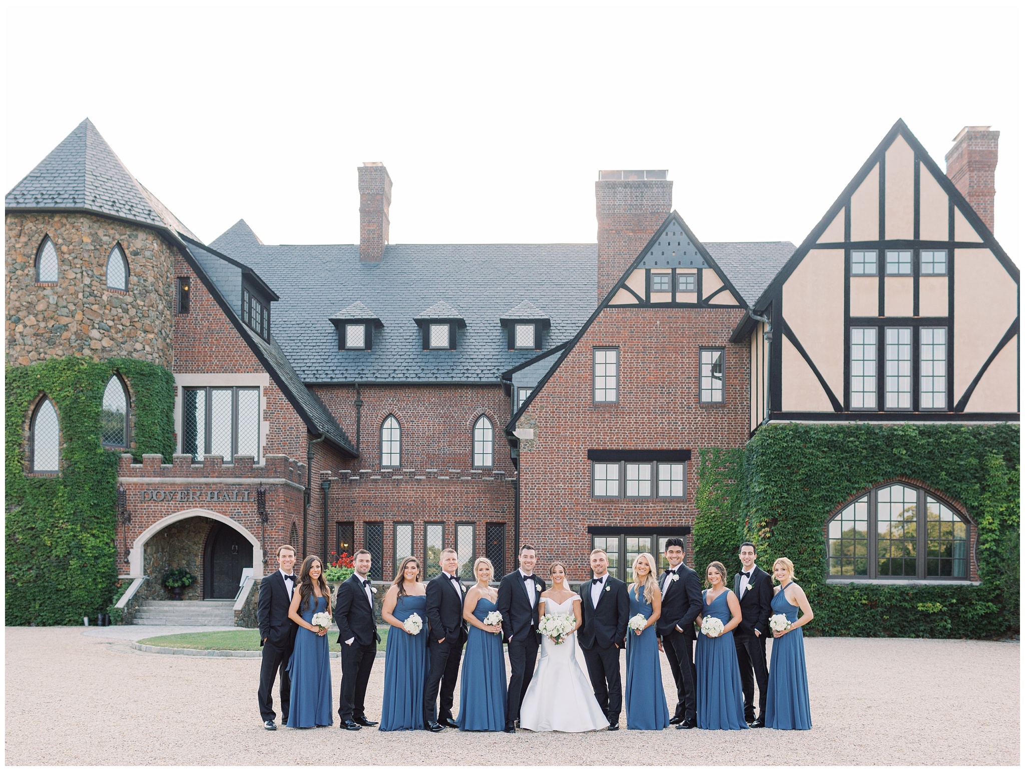 Full wedding party at Dover Hall Estate