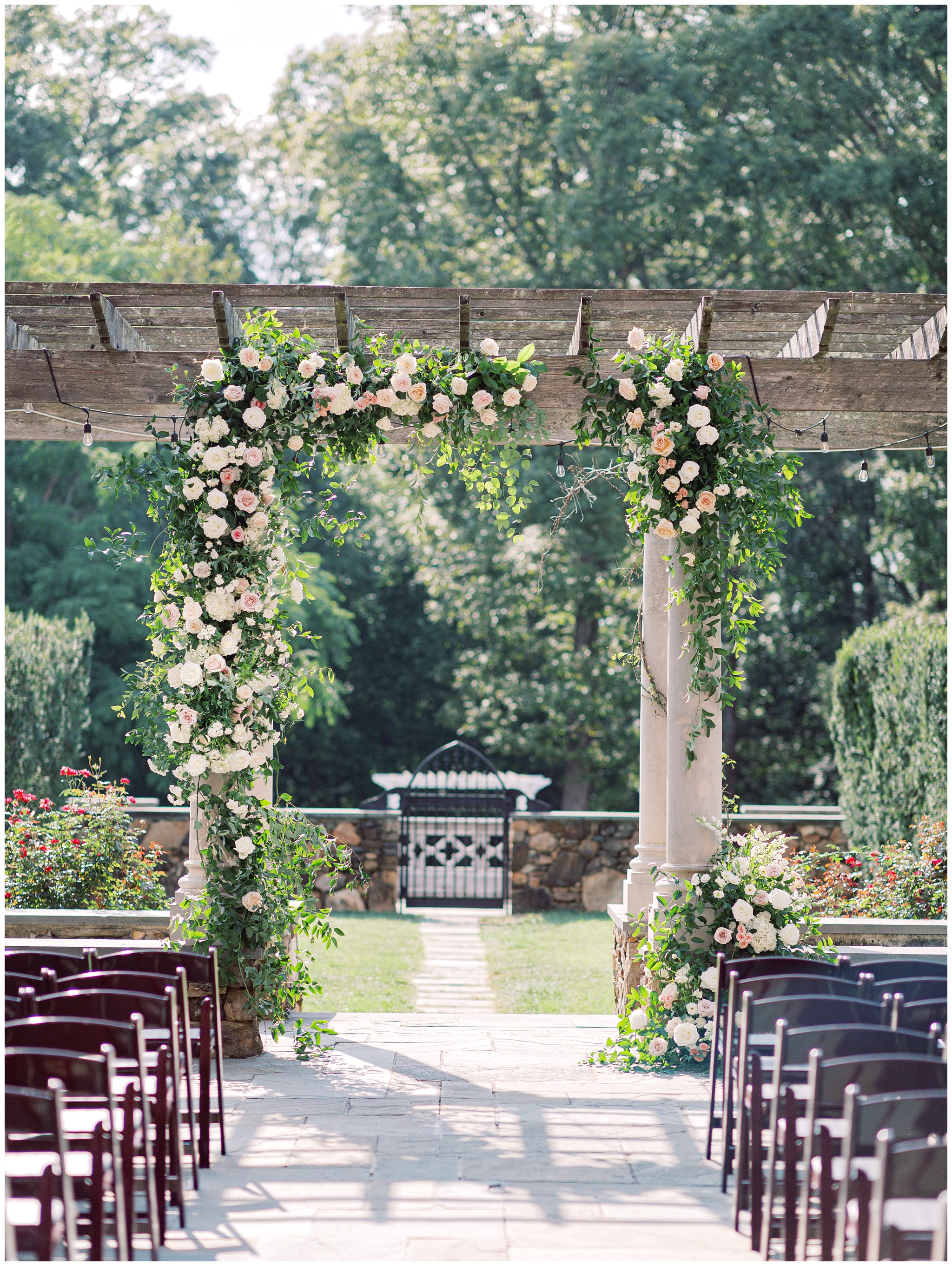 Dover Hall Estate wedding ceremony arch