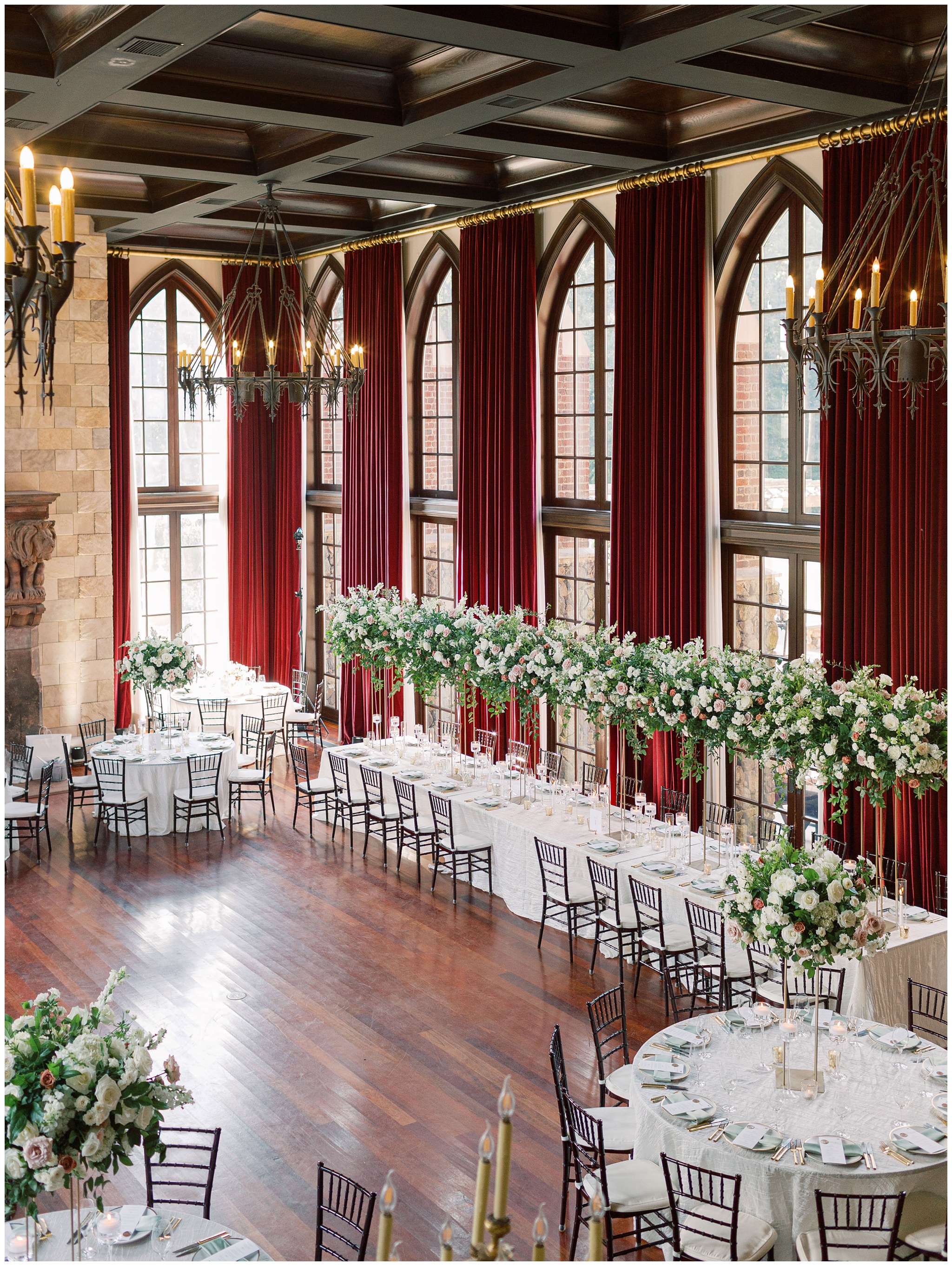 Dover Hall Estate wedding reception decor 