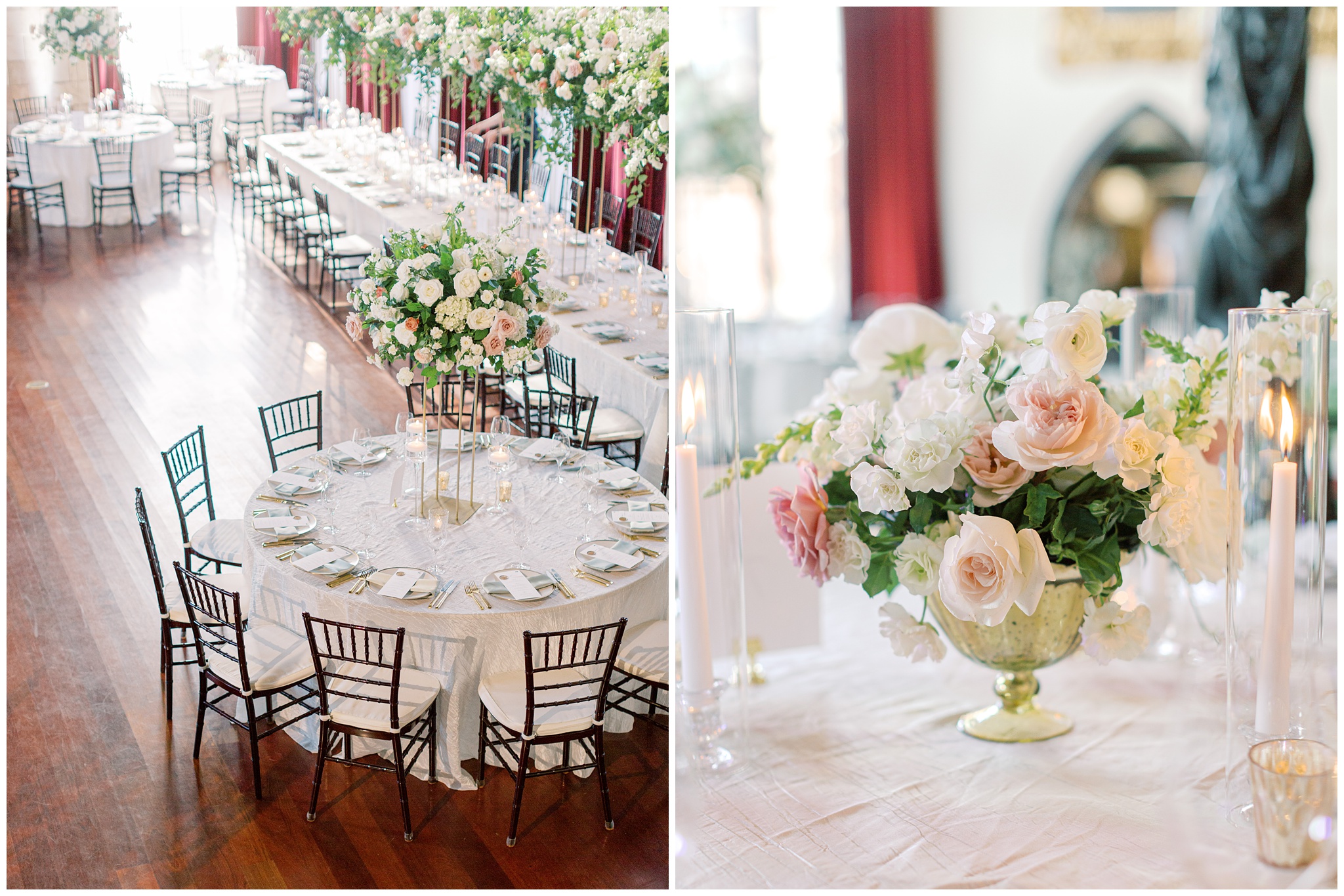 Dover Hall Estate wedding reception decor 