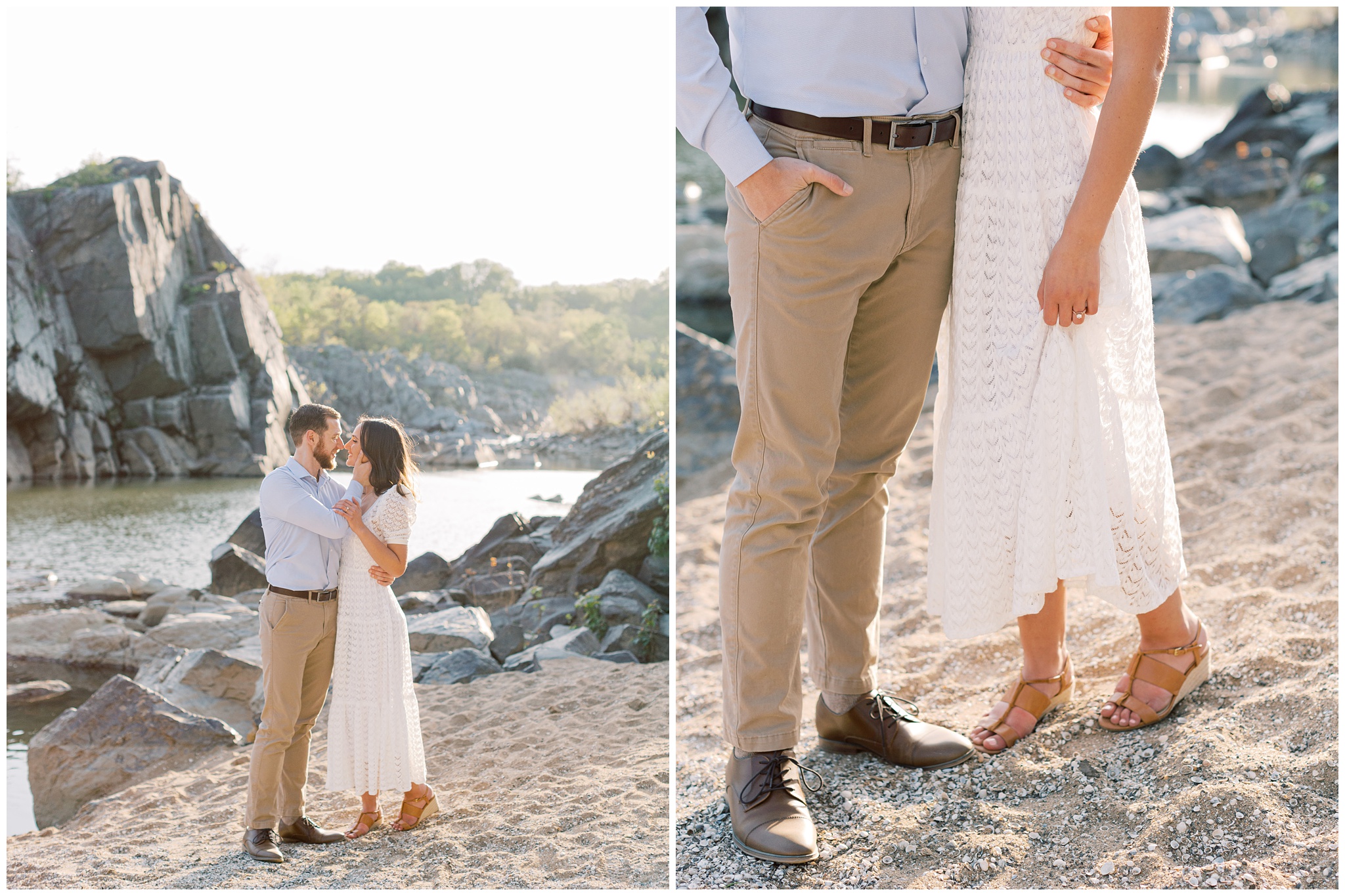 Great Falls Park Virginia Engagement Photo