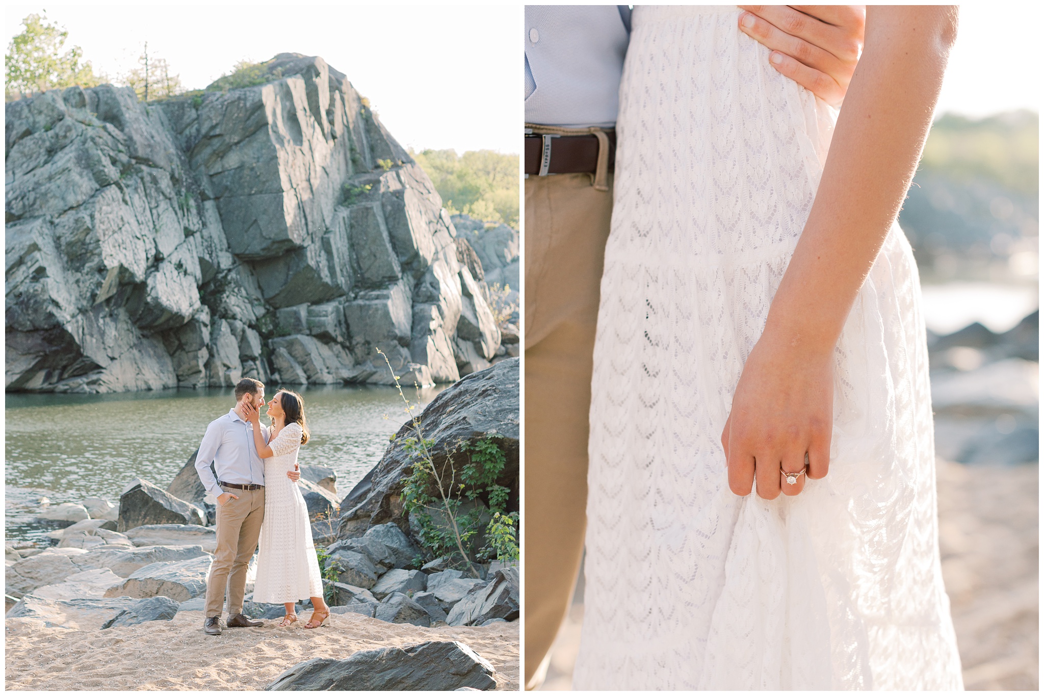 Great Falls Park Virginia Engagement Photo