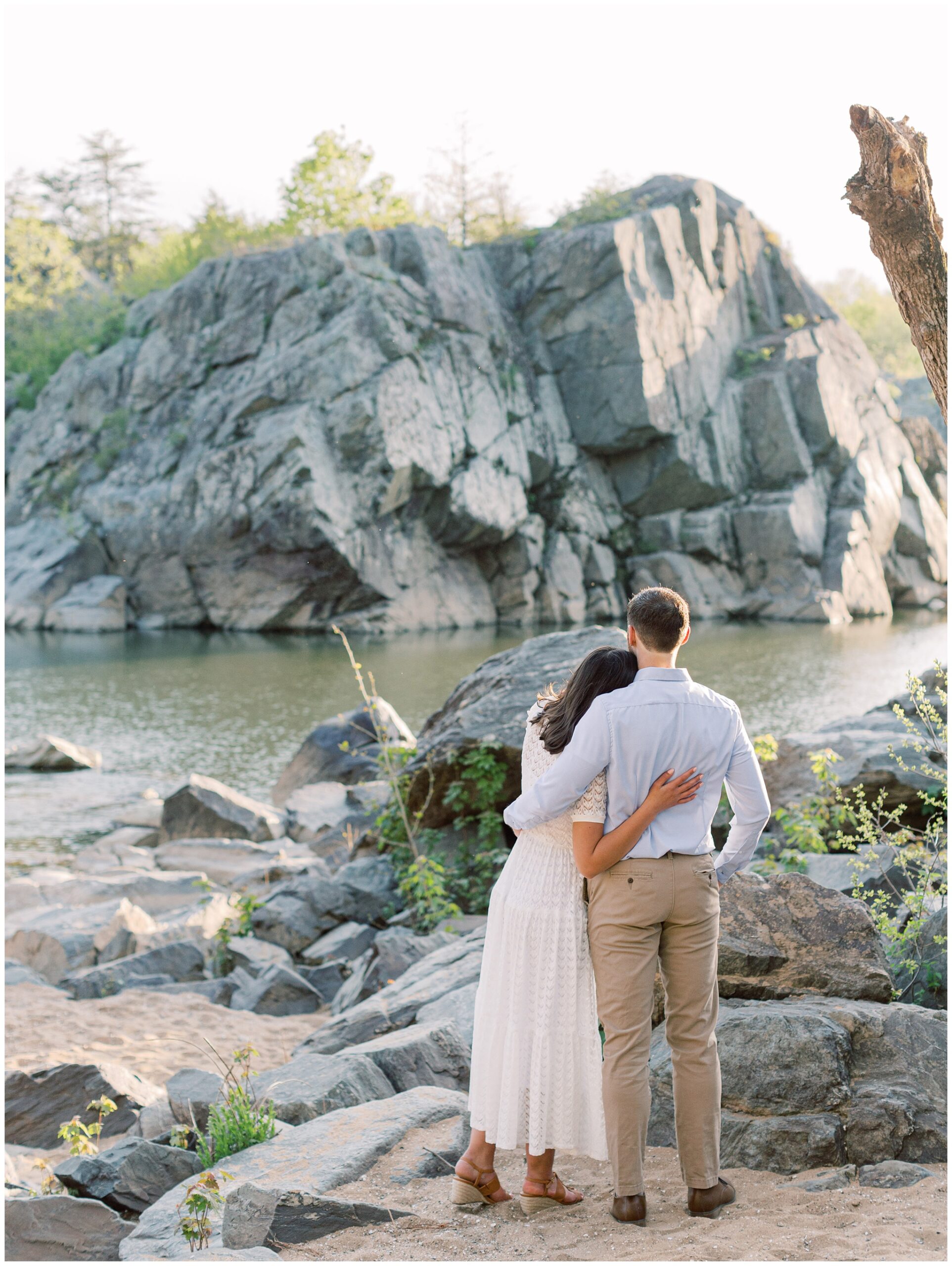Great Falls Park Virginia Engagement Photo