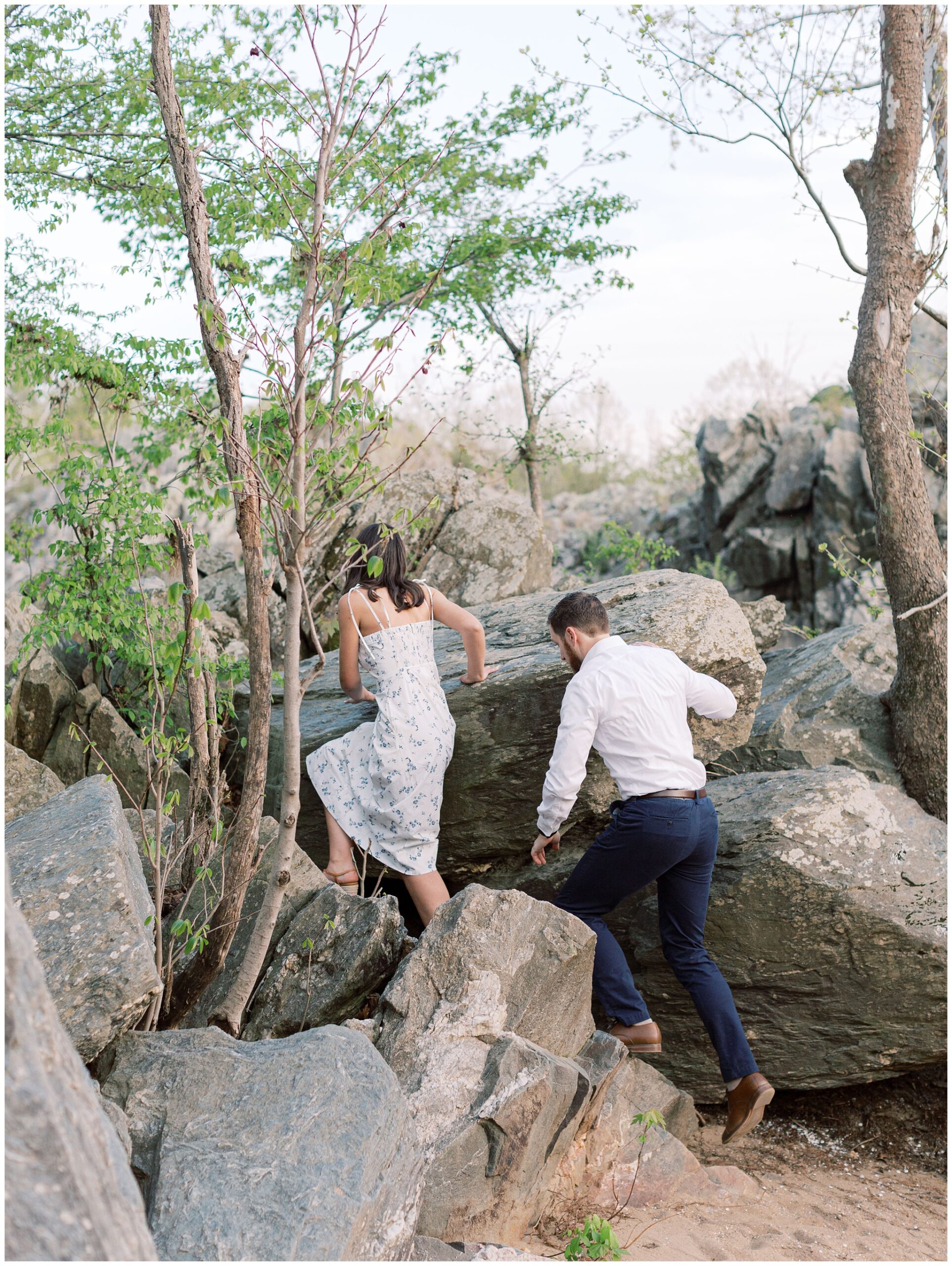 Great Falls Park Virginia Engagement Photo