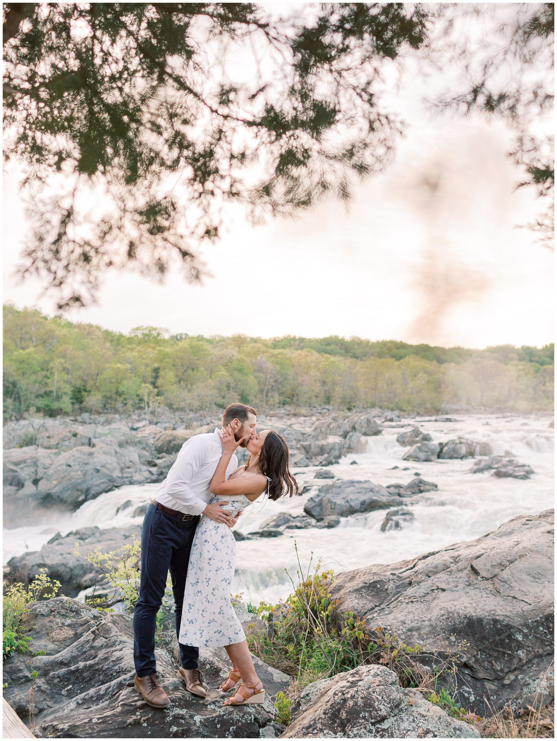 Great Falls Park Virginia Engagement Photo