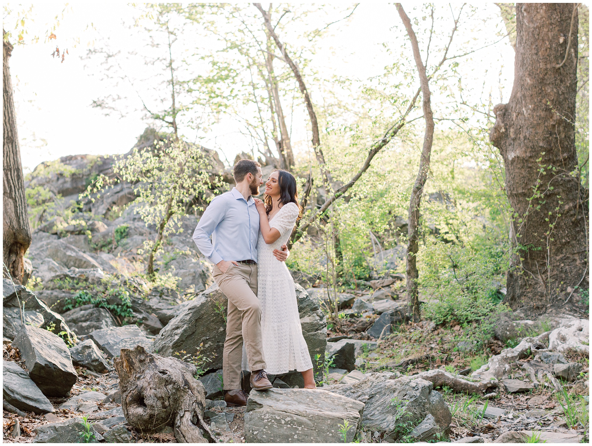 Great Falls Park Virginia Engagement Photo