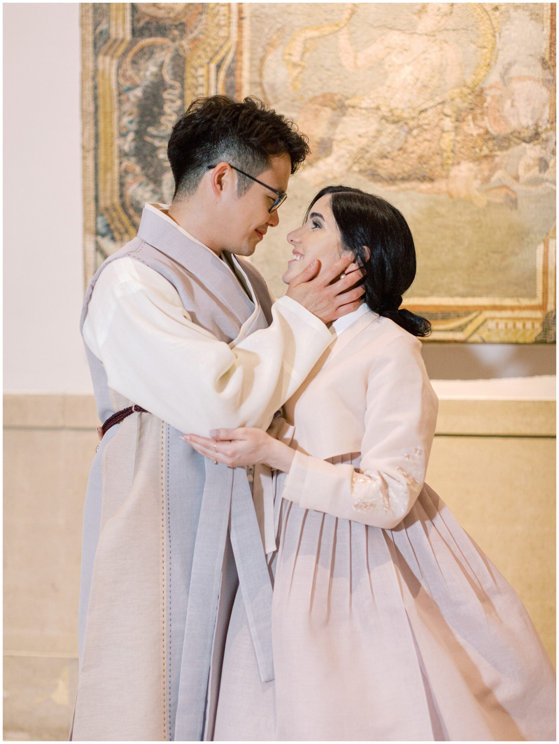 Bride and Groom in hanboks