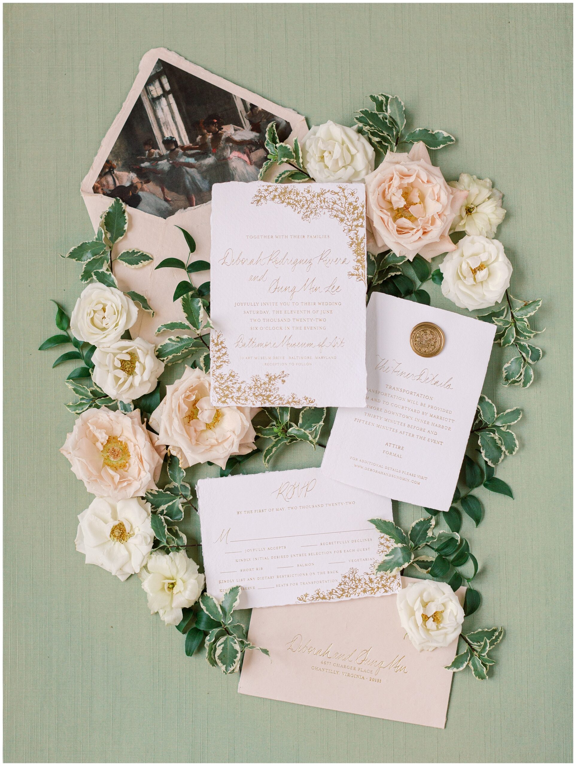 Fine art invitation suite
