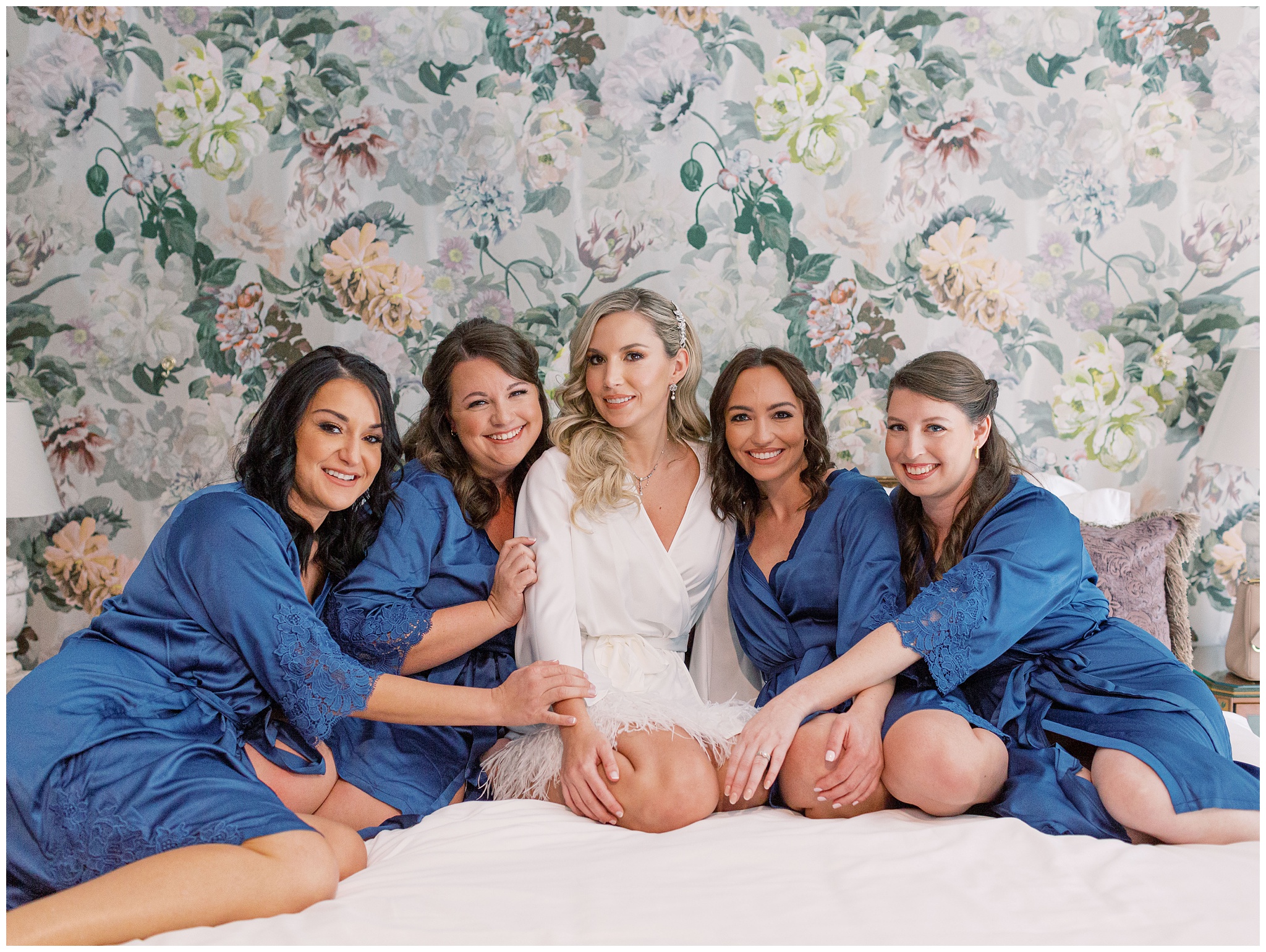 Bride and Bridesmaids getting ready photos at the Houdini Estate